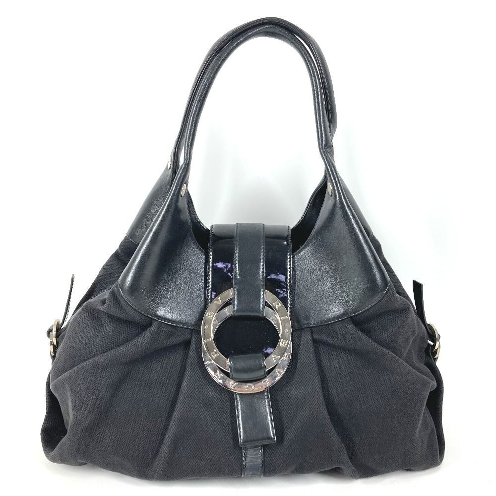 BVLGARI Shoulder Bag Chandra Leather Black Authentic From Japan Y2K