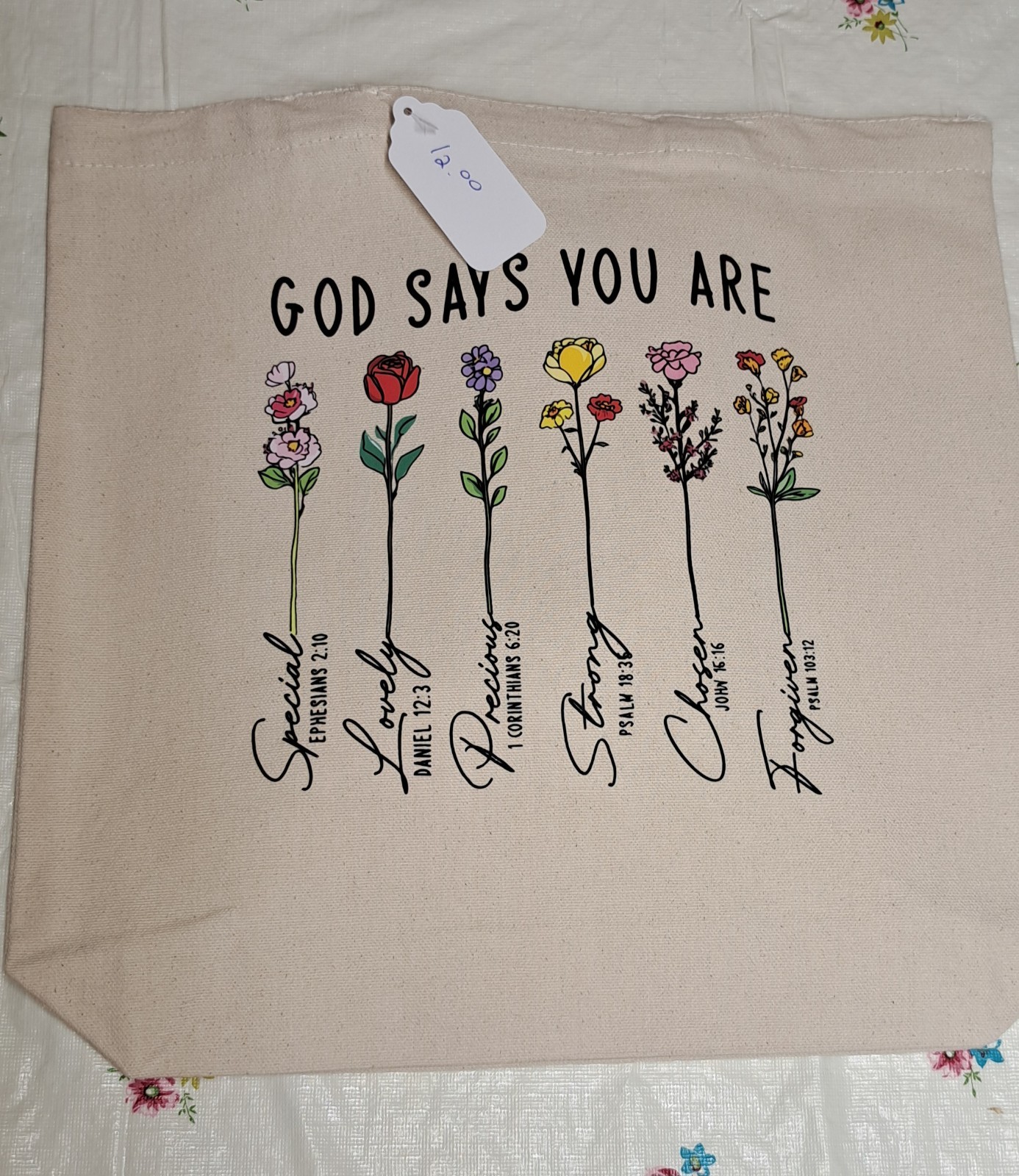 Christian Tote Bag Women ‘God Says You Are Totes’ Bible Verse Canvas Bag