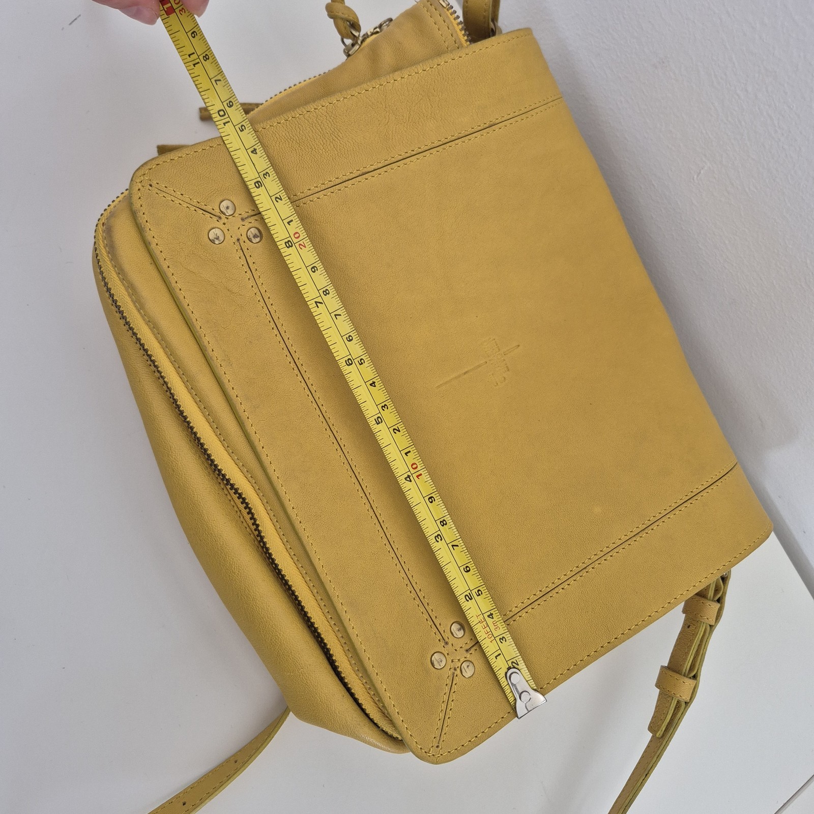 Jerome Dreyfuss Igor Mustard Yellow Leather Casual Shoulder Crossbody Bag
