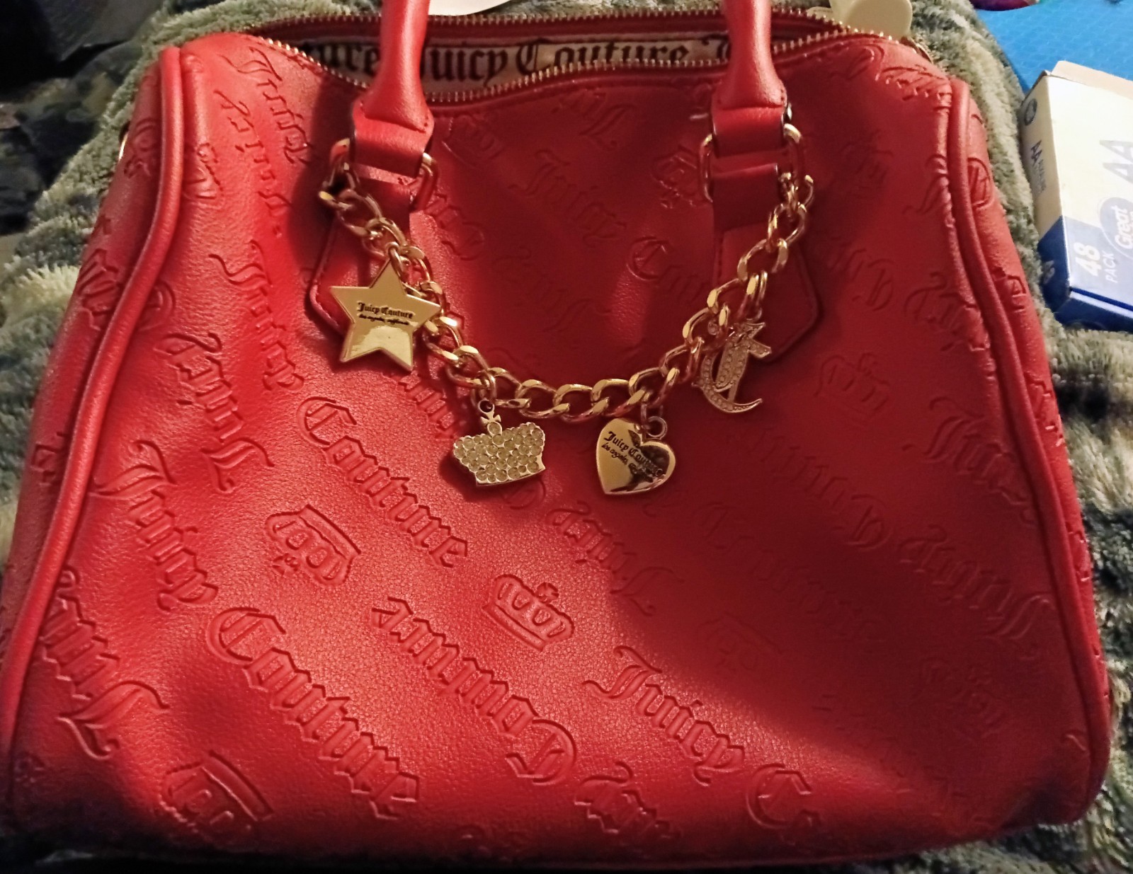 JUICY COUTURE ” Not Your Babe” Satchel Crossbody Bag NWT With Chain Of Charms