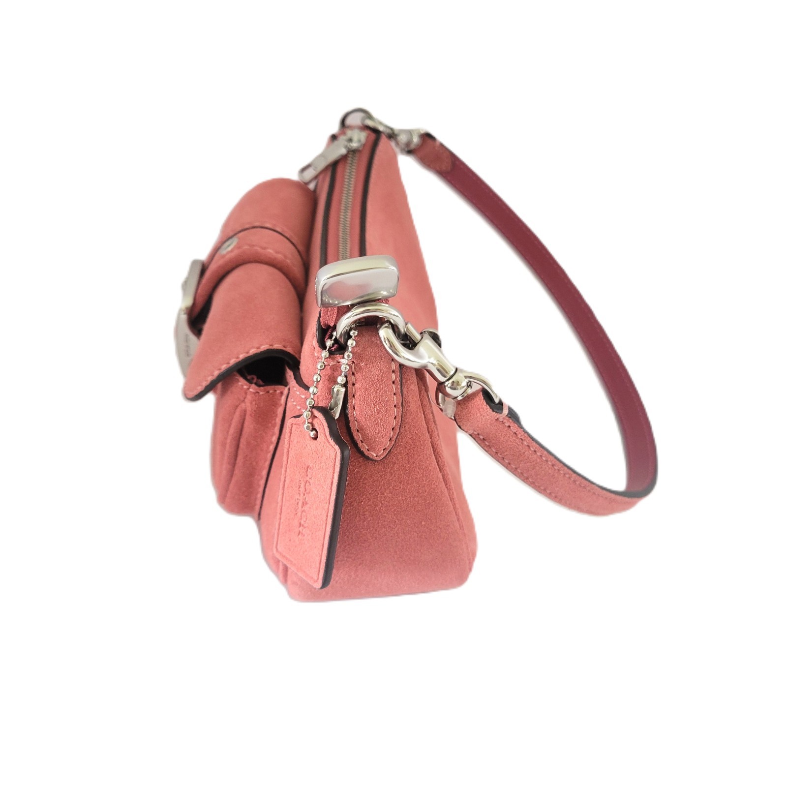 Coach CDB12 Ashton Mini Shoulder Bag Crossbody Handbag Pink Suede