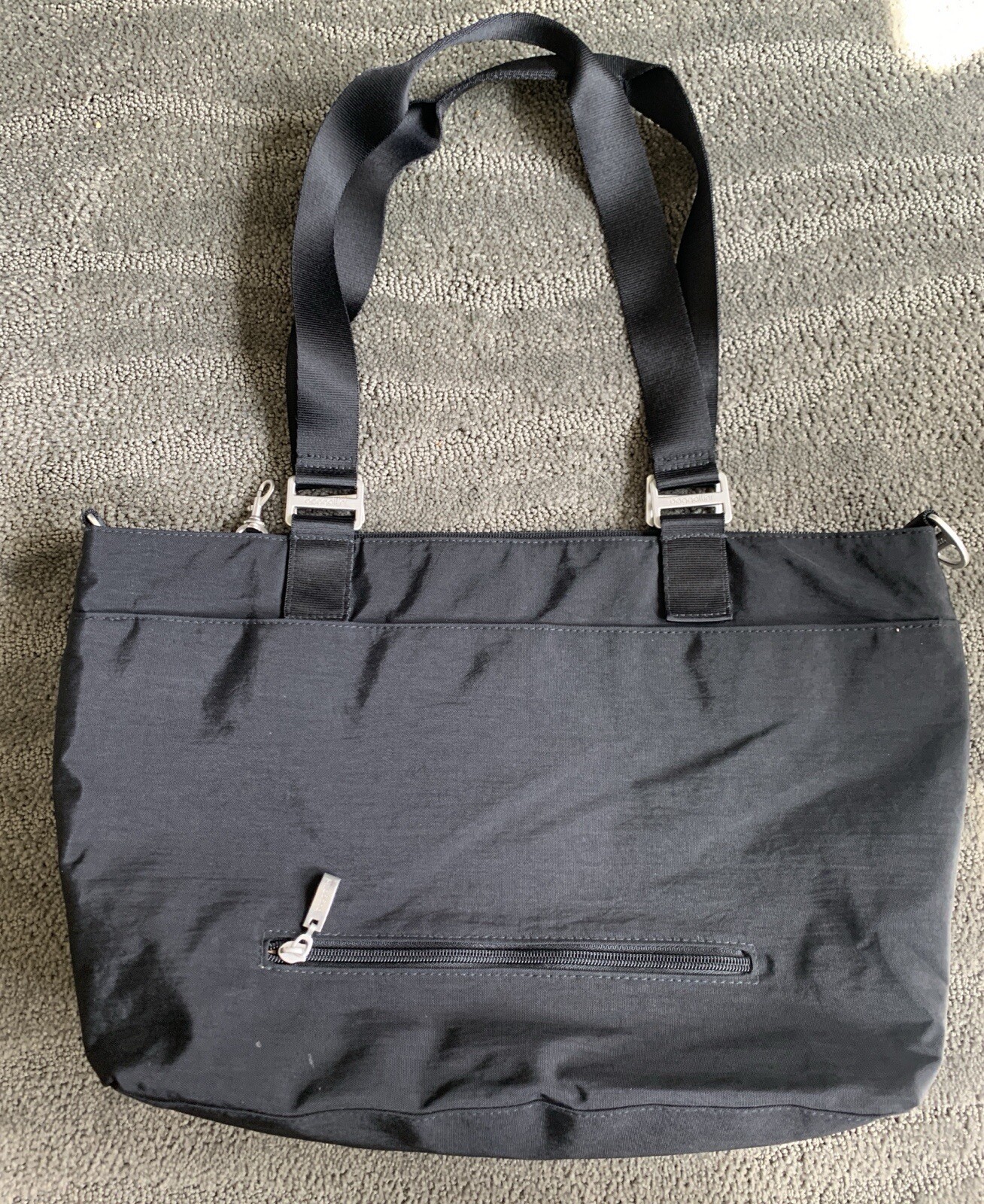 BAGGALLINI LARGE BLACK SHOULDER TOTE BAG