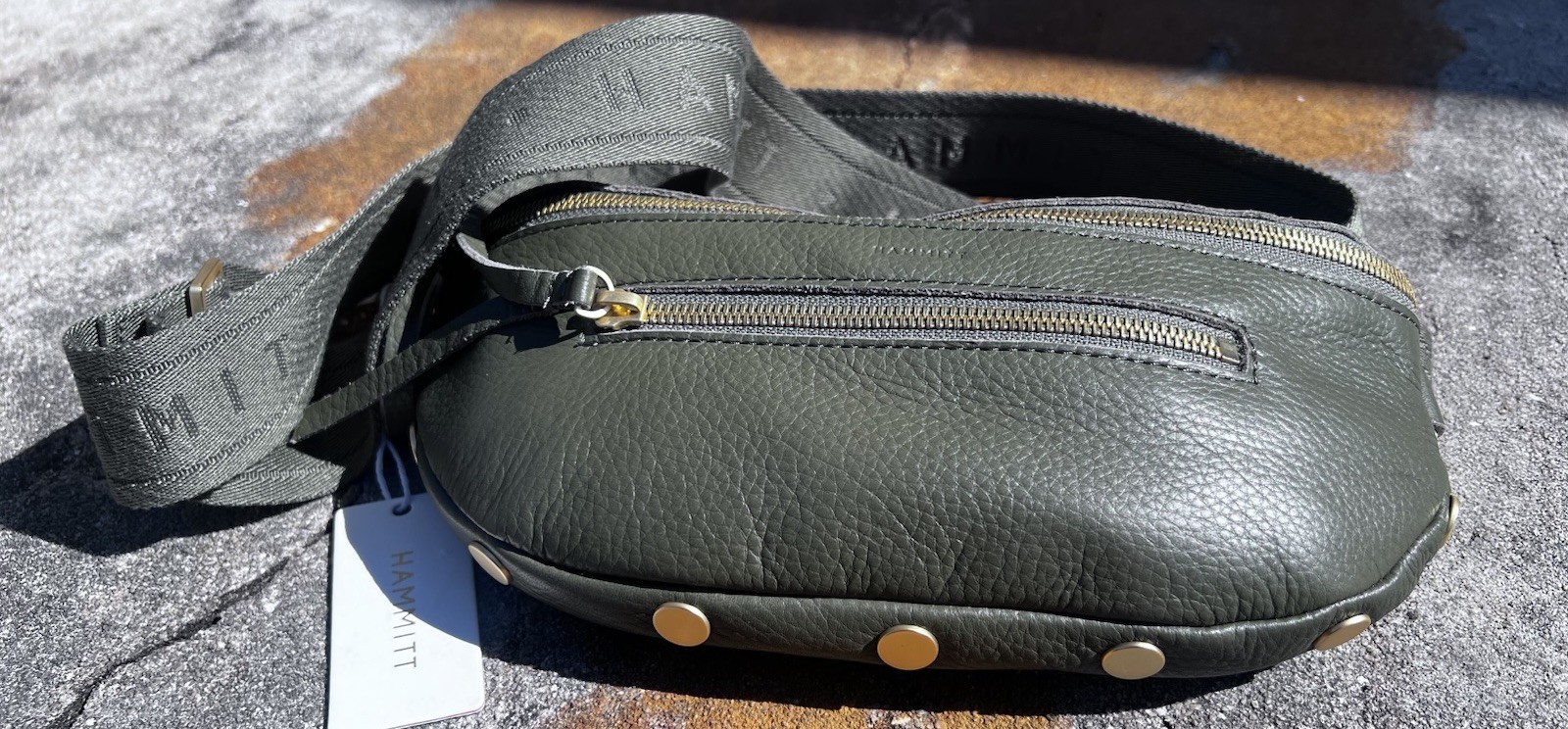 NWT Hammitt Charles Med Olive/Brushed Gold Crossbody Belt Bag