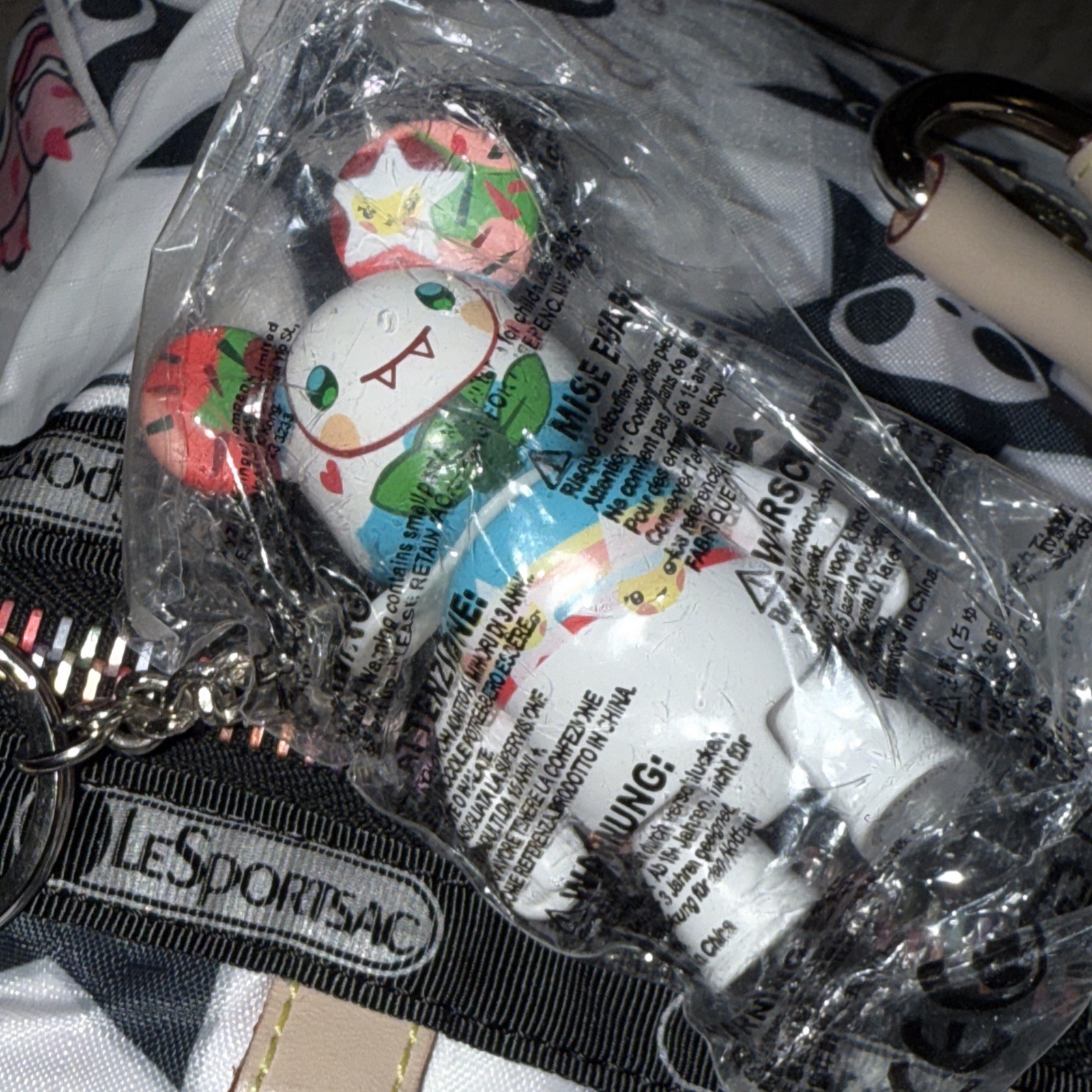 Tokidoki NWT LeSportsac Adios Shoulder Gym Bag Simone Legno Key Chain Charm Rare