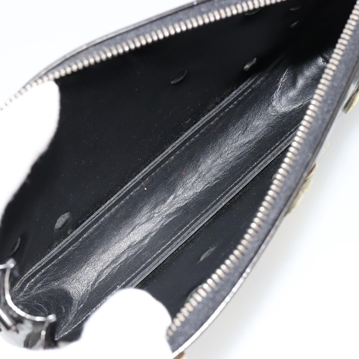 LOUIS VUITTON Monogram Vernis Lexington Pouch Flower Black M92245 Auth bs35540
