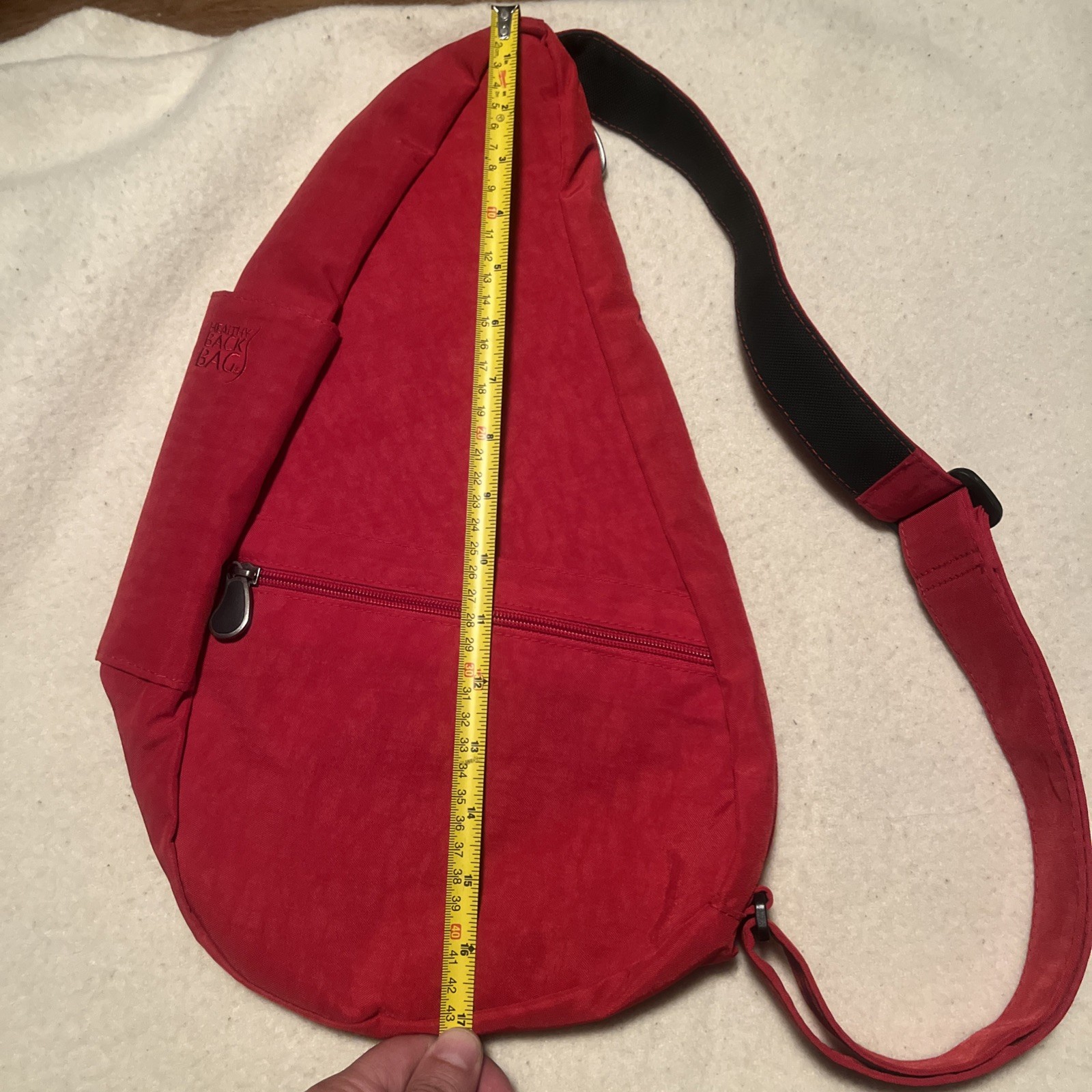 AmeriBag Healthy Back Bag Sling Bag Unisex Solid Red Nylon 17″ Crossbody