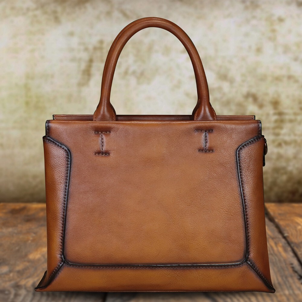 Genuine Leather Satchel for Women Handmade Purse Crossbody Handbags Tote Bag