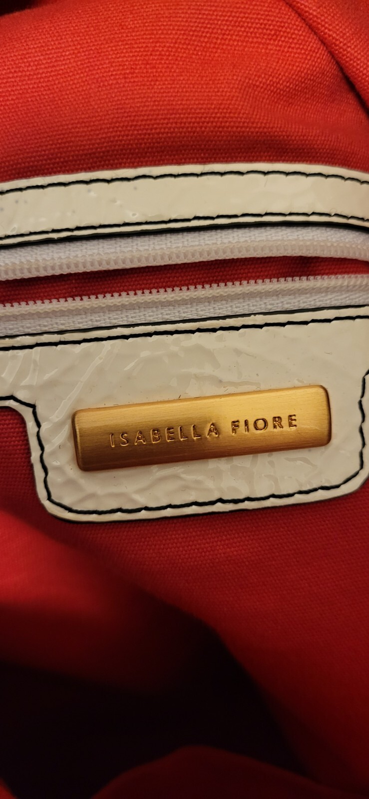 Rare Vtg Y2k Isabella Fiore Cream/white/red Purse Bag