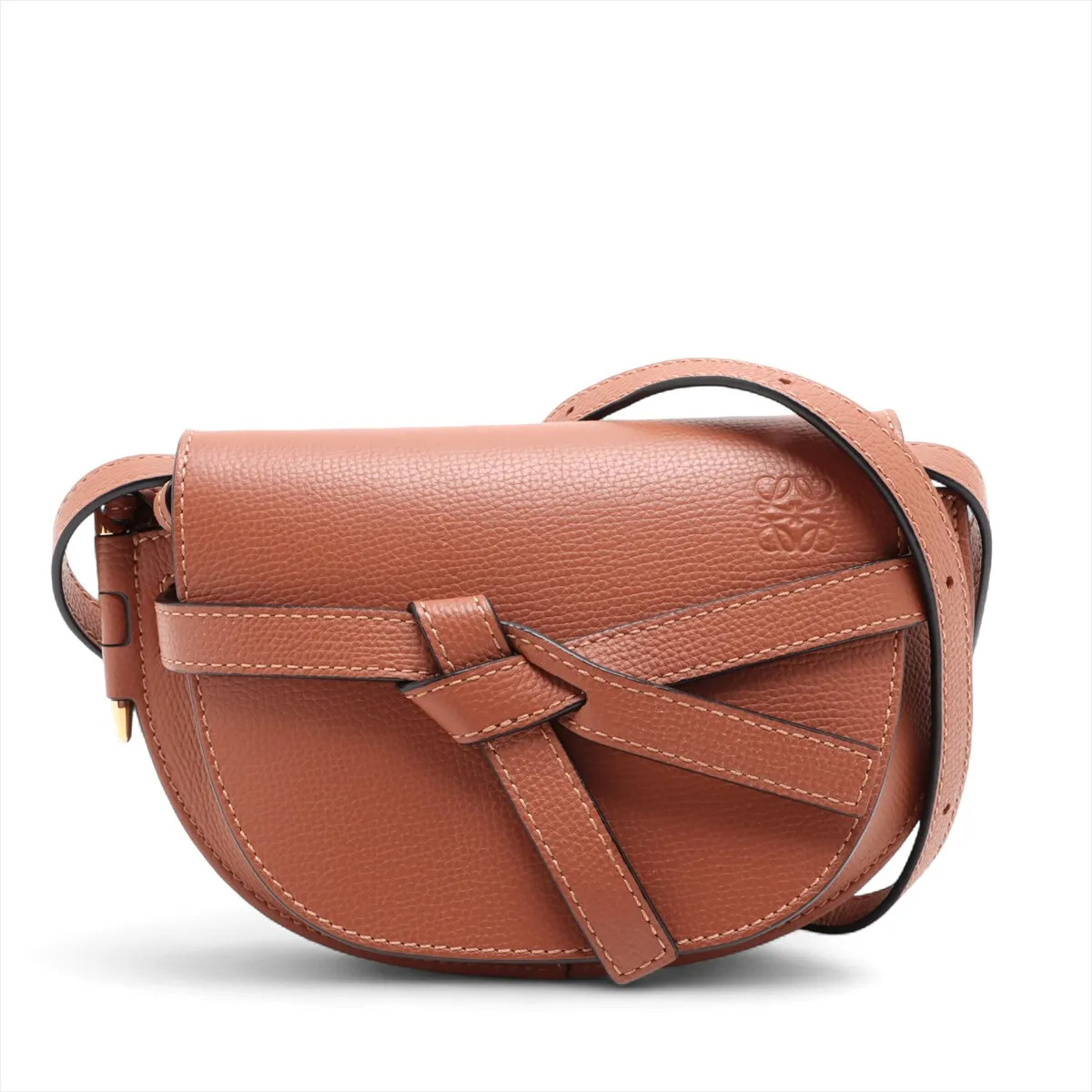 Loewe Mini Gate Leather Shoulder bag Brown