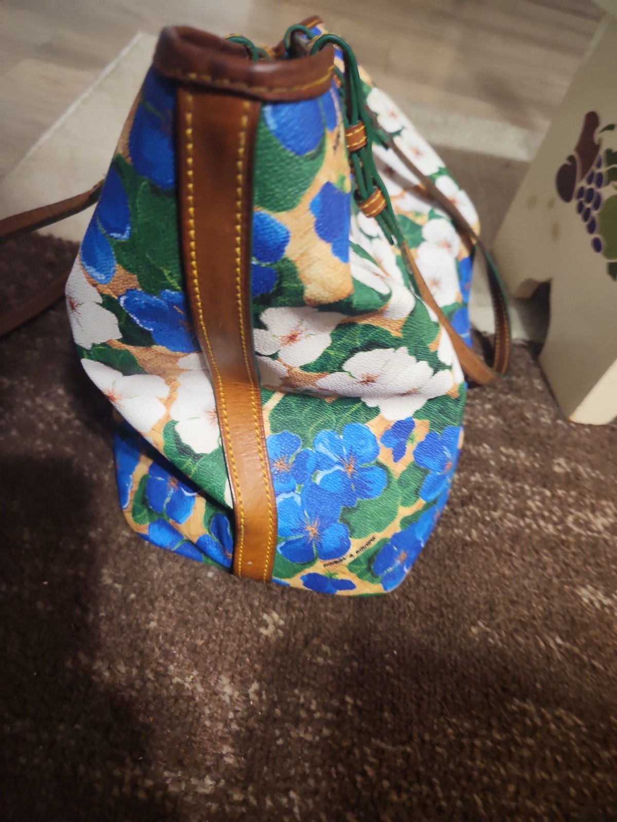 Dooney & Bourke Blue And White Floral Shoulder Bag