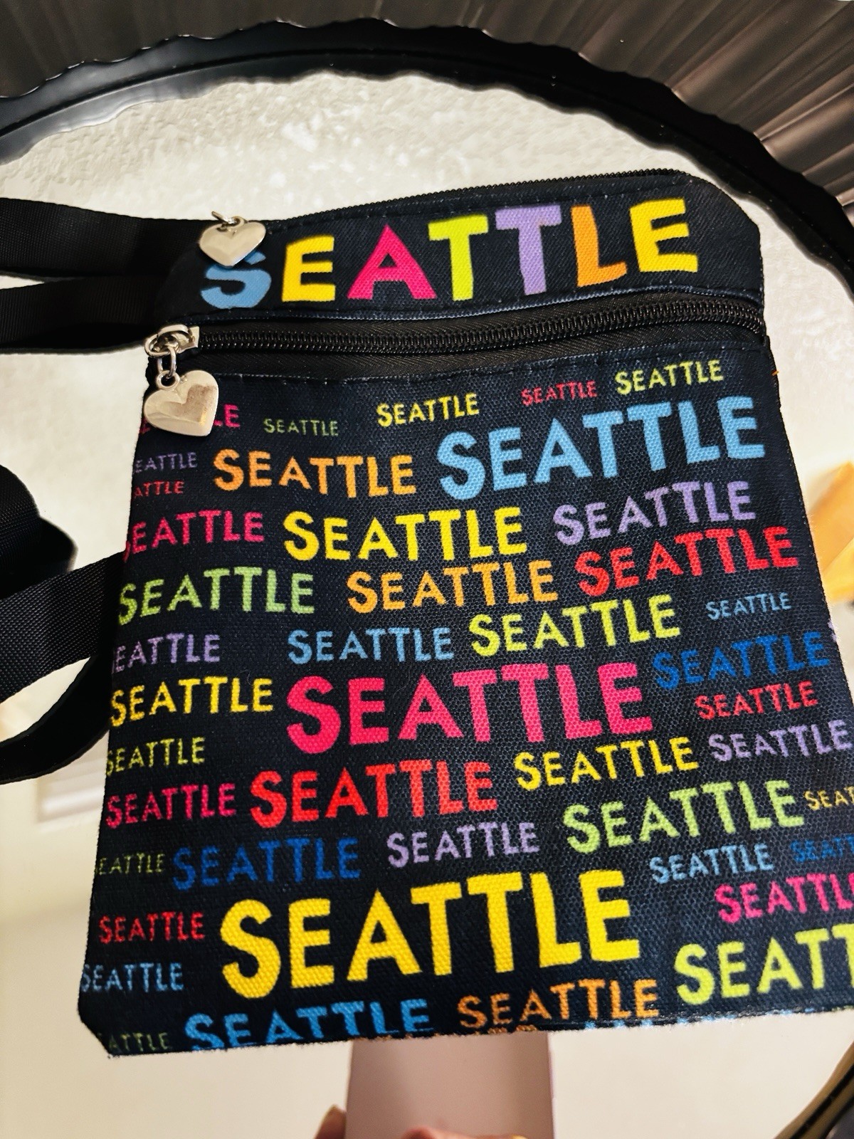 Seattle Canvas Crossbody Bag Pouch Compact Travel Passports 18” Adjustable Drop