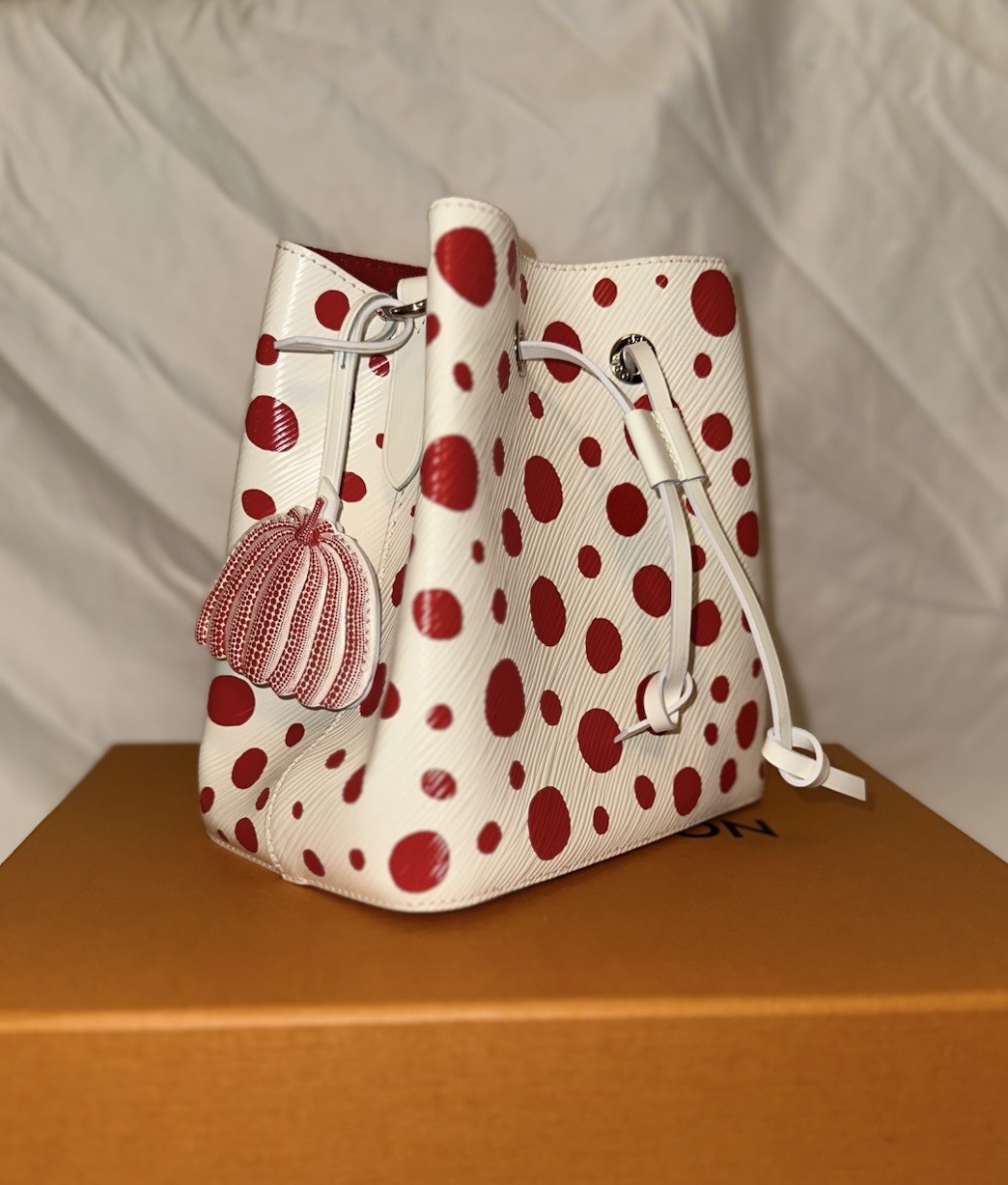 Louis Vuitton x Yayoi Kusama Nano Noé Bucket Bag – White/Red Polka Dot