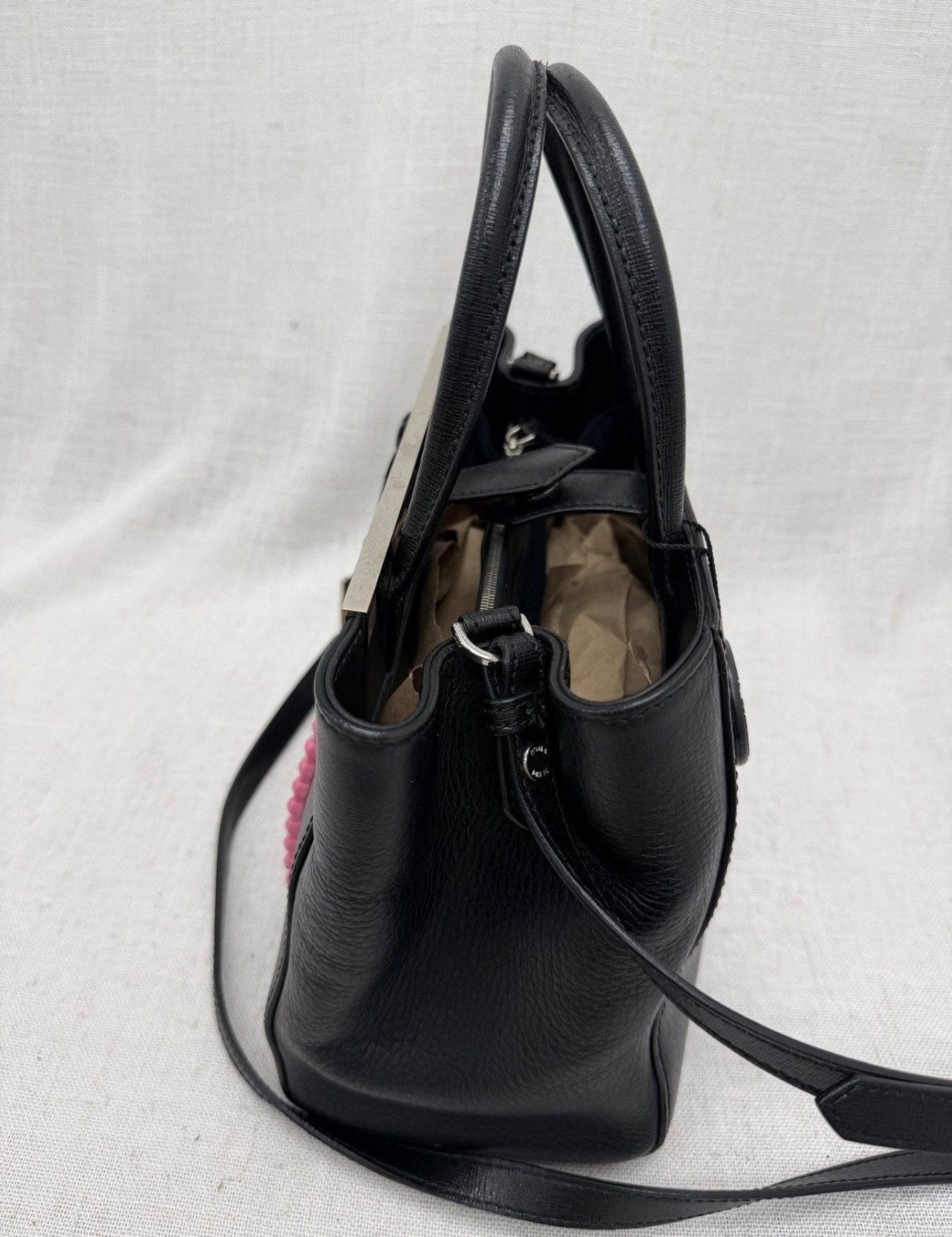 Fendi Black Leather Studded Apple Petite 2Jours 2Way Bag