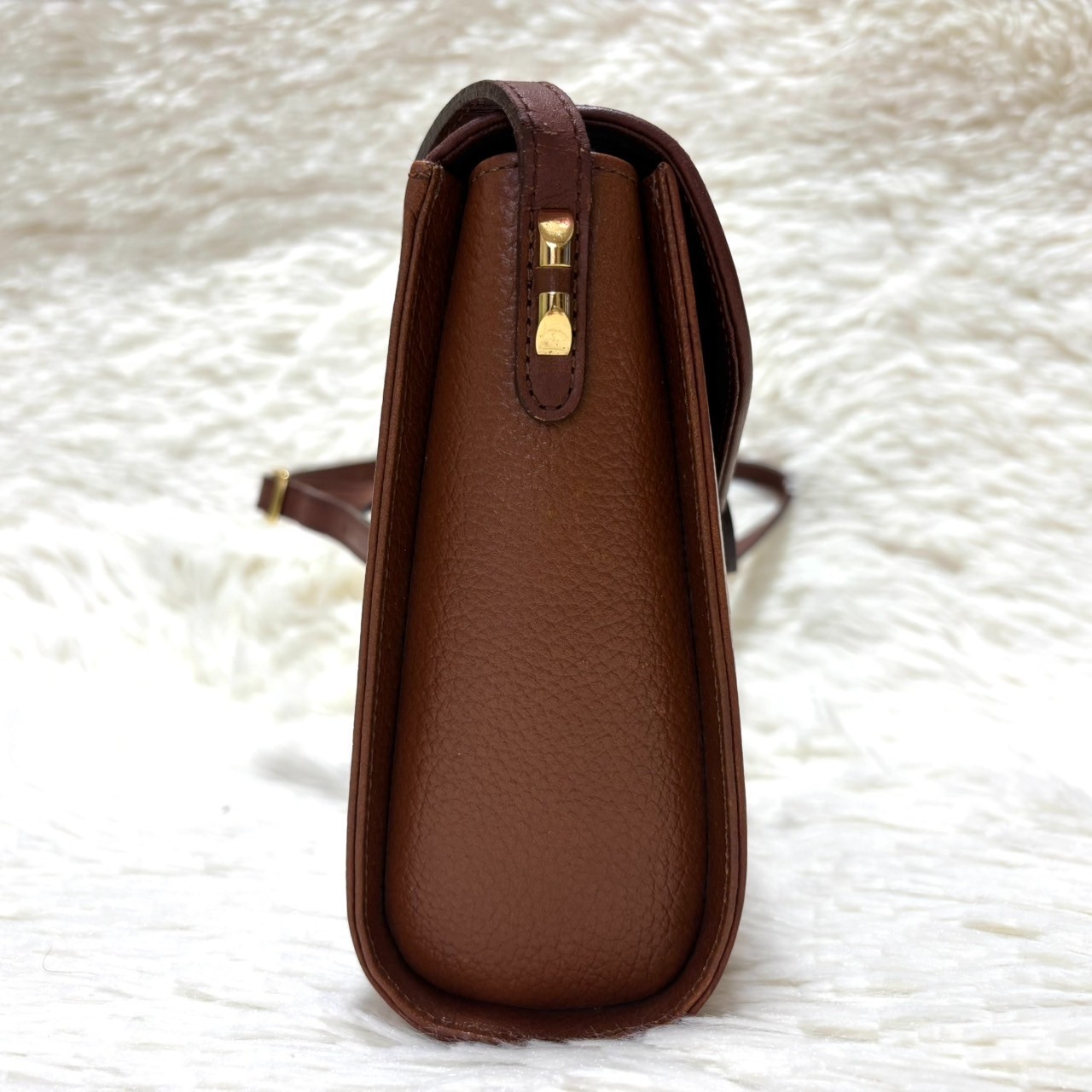 BURBERRY Shoulder Bag Flap Crossbody Leather Brown Nova Check Shadow Horse Embos