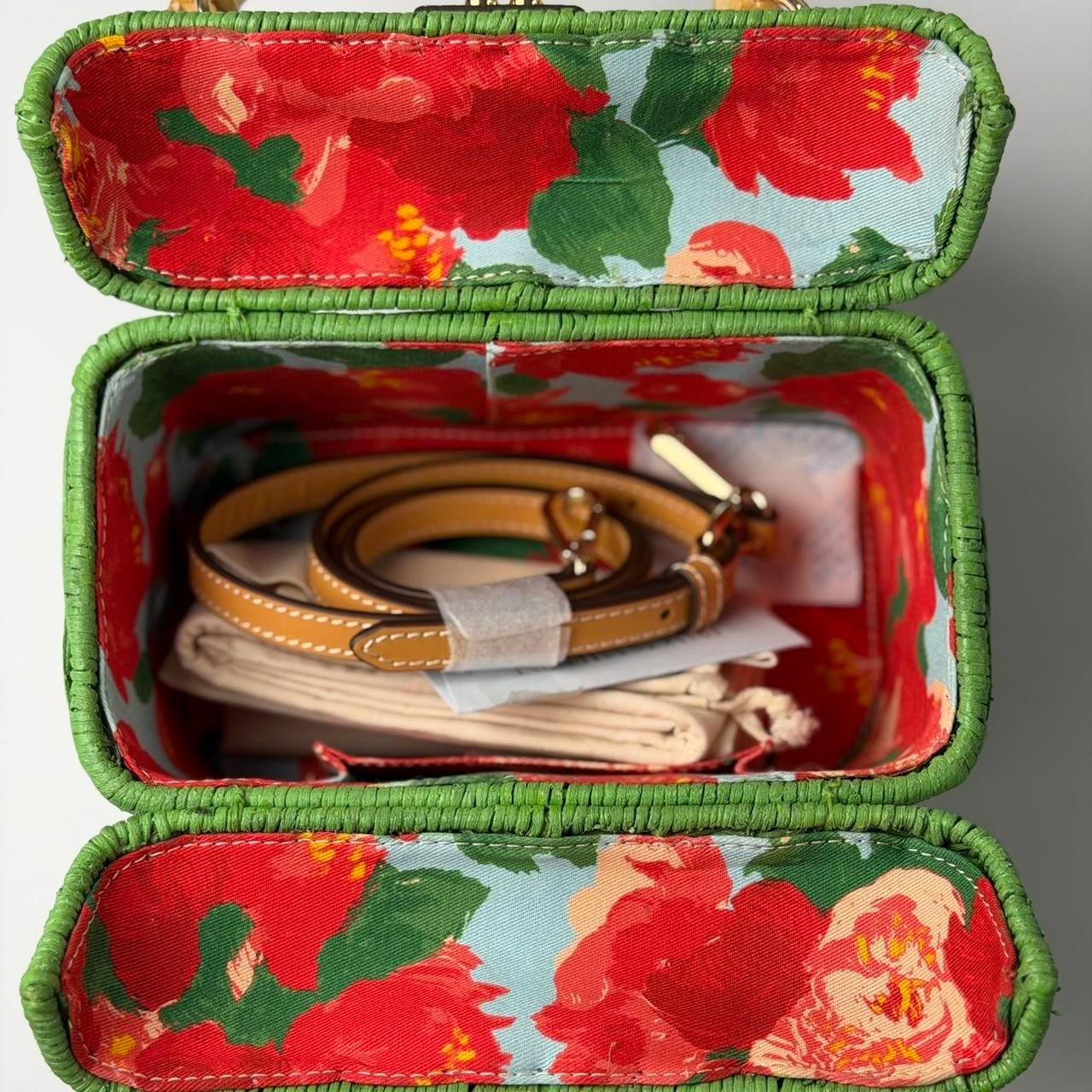 Frances Valentine Hannah Lunchbox Wicker in Lime Green