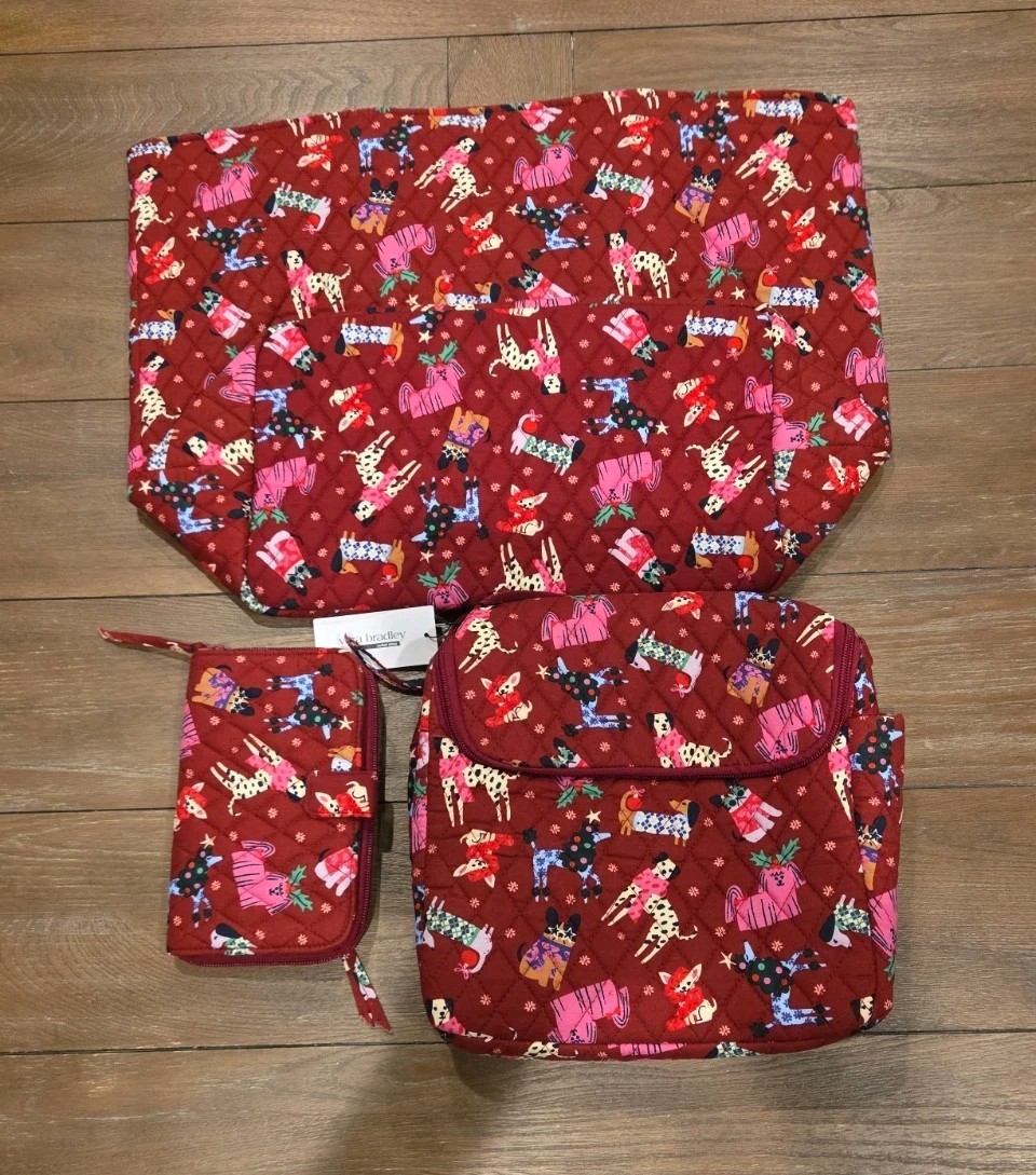Vera Bradleygrand Tote Lunch Crossbody,and Essential Tab Wallet Combo Holiday…