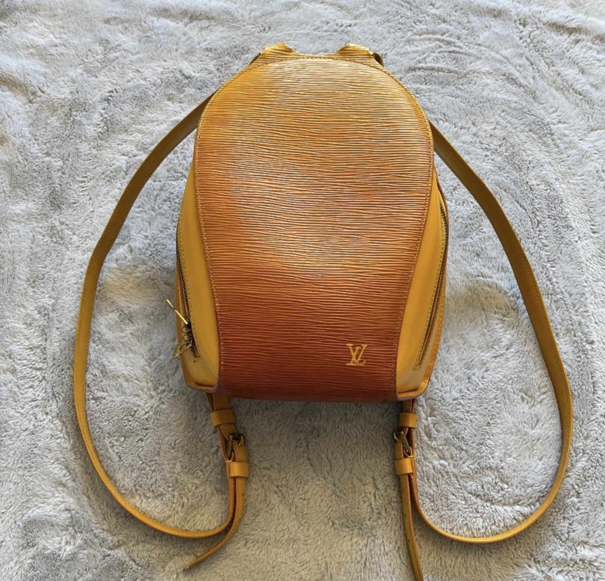 LOUIS VUITTON Epi Mabillon Backpack Yellow LV Auth CUSTOMIZED Refurbished