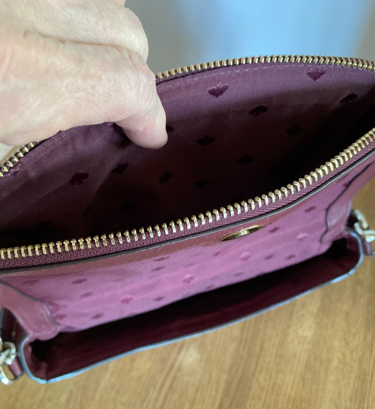 Kate Spade Burgundy Pebbled Leather Top Zip Flap Magnetic Snap Shoulder Bag