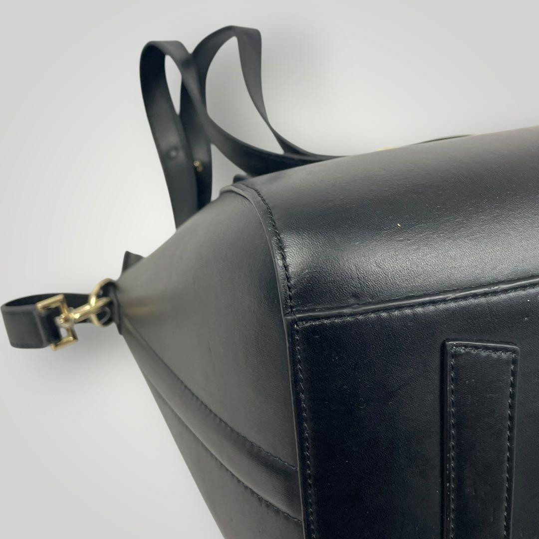Givenchy Antigona Large Black Leather 2Way Shoulder Handbag Gold Hardware GC