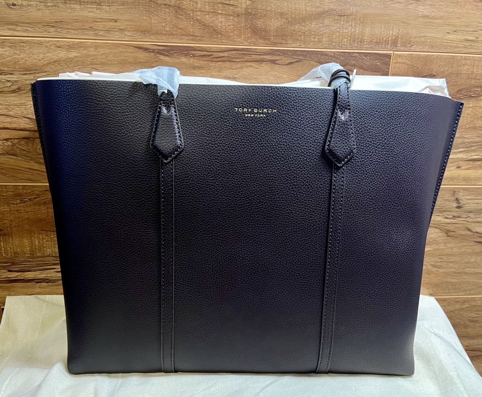 Tory Burch – Perry Triple-Compartment Tote – Leather – Albarossa – MSRP $398