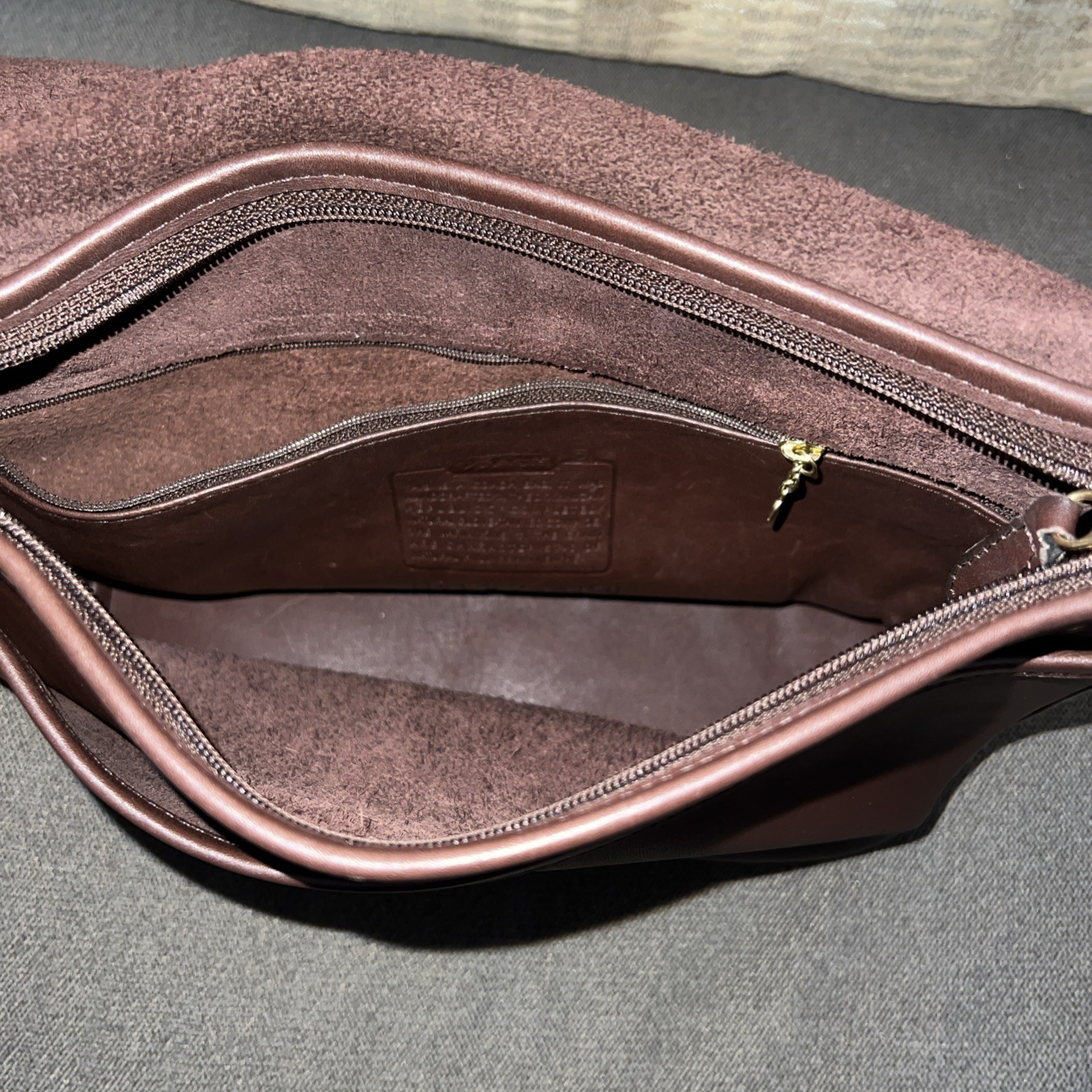 Vintage Coach 4150 Brown Leather Fletcher Flap Shoulder Bag Purse Women’s