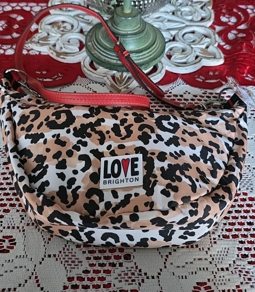 BRIGHTON Spotted Love Swing Bag Leopard Print NWT See Description