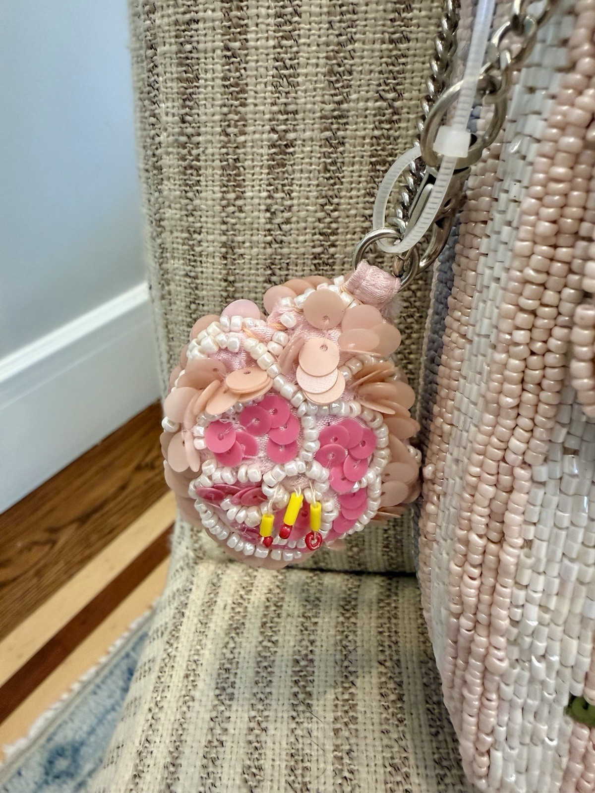 Rare Viral Love Shack Fancy Inspired Floral Beaded Bag,