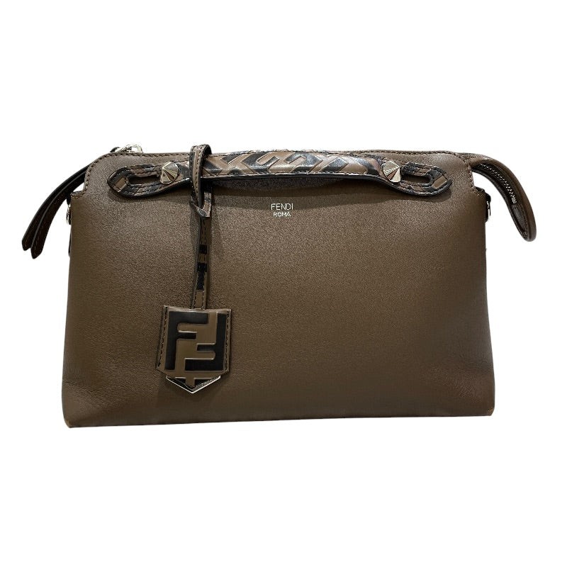 FENDI Peekaboo Medium Brown Calfskin Shoulder Bag 8BL146 #OKB9125
