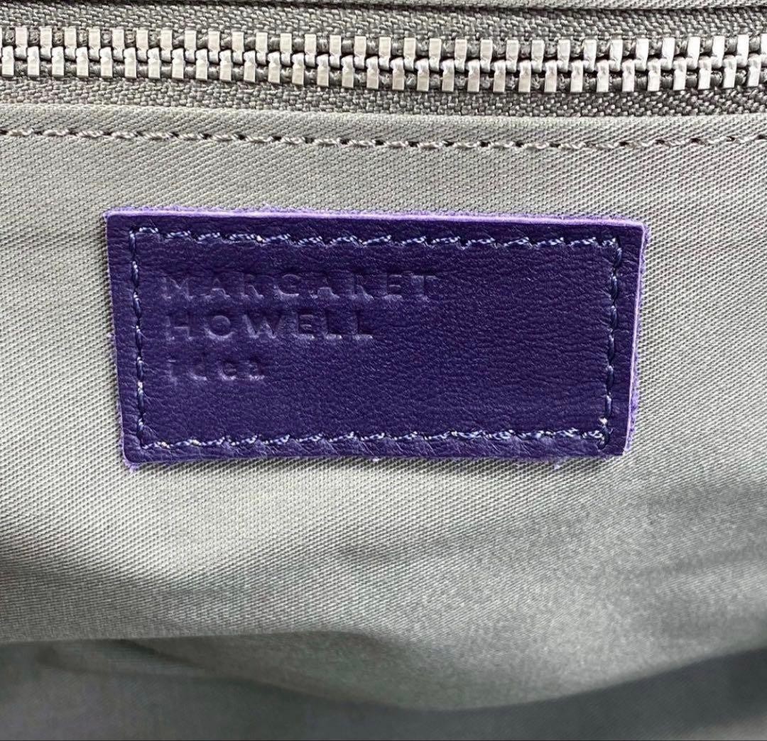 Margaret Howell Shoulder Bag All Leather Green Purple Women Rare Model LImited E