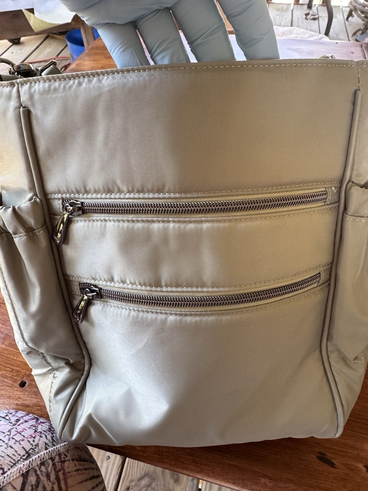 Lug Backpack Tote Quilted Front Pocket Light Sage Green Travel Everyday Purse