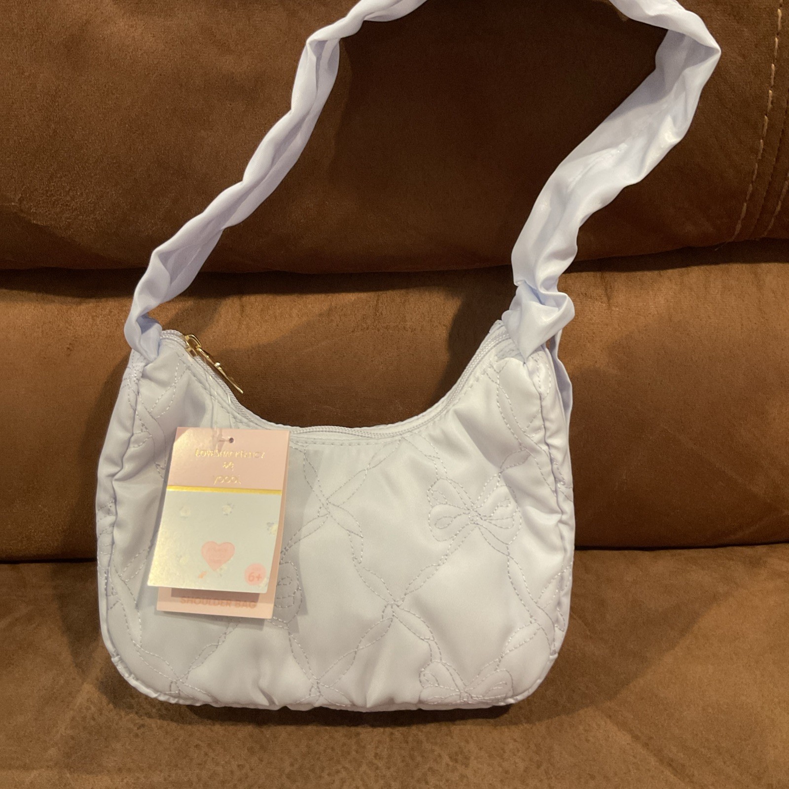 LoveShackFancy x Target x Yoobi Quilted Shoulder Bag Breezy Blue Limited Ed New