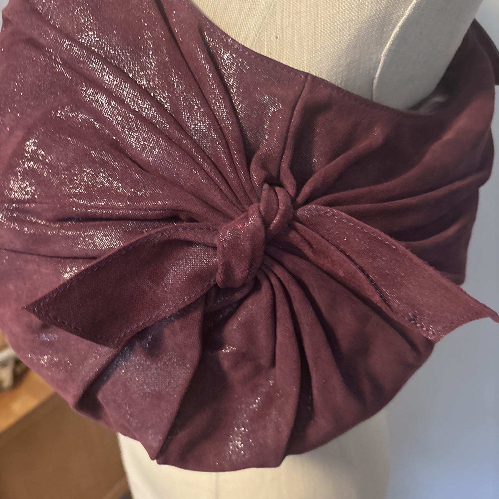 Rafe New York Hobo Metallic Bow Purple Shoulder Bag with Zipper Accent for Women