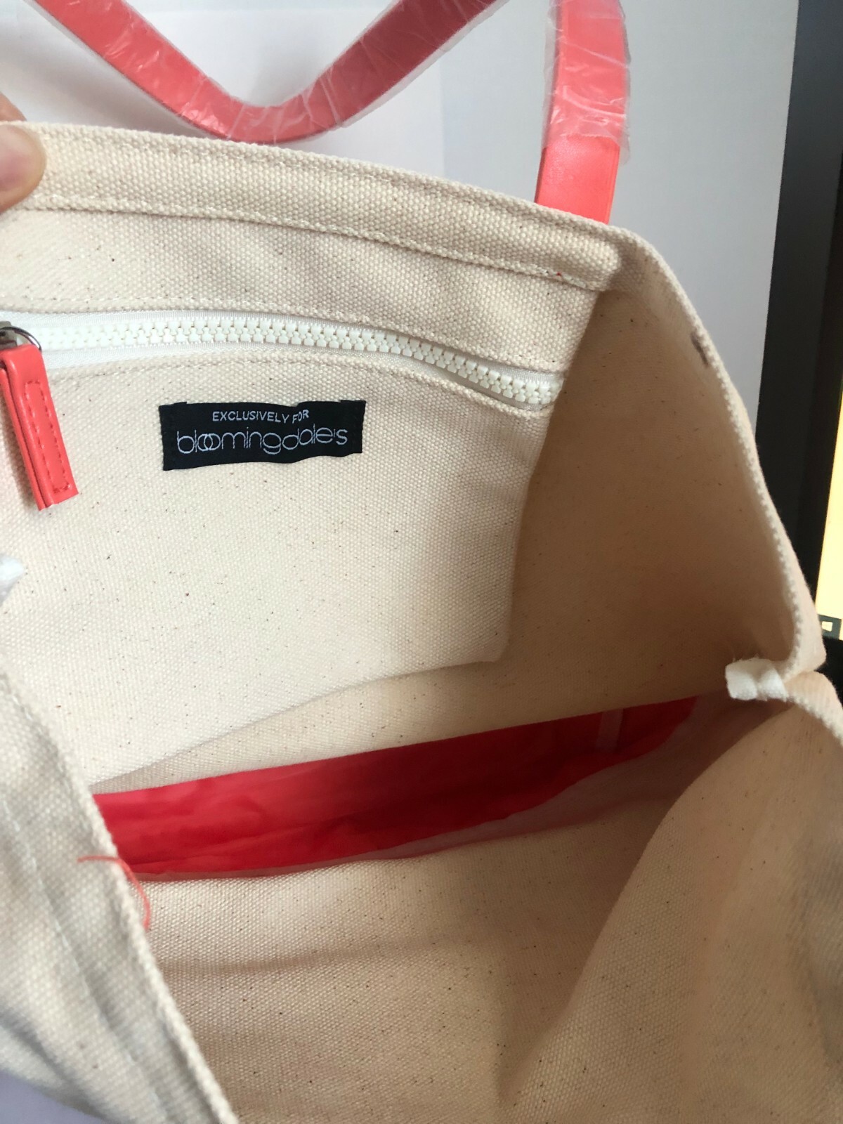 Bloomingdale’s twelve NYC Canvas faux Leather Pink tote Should Bag Purse