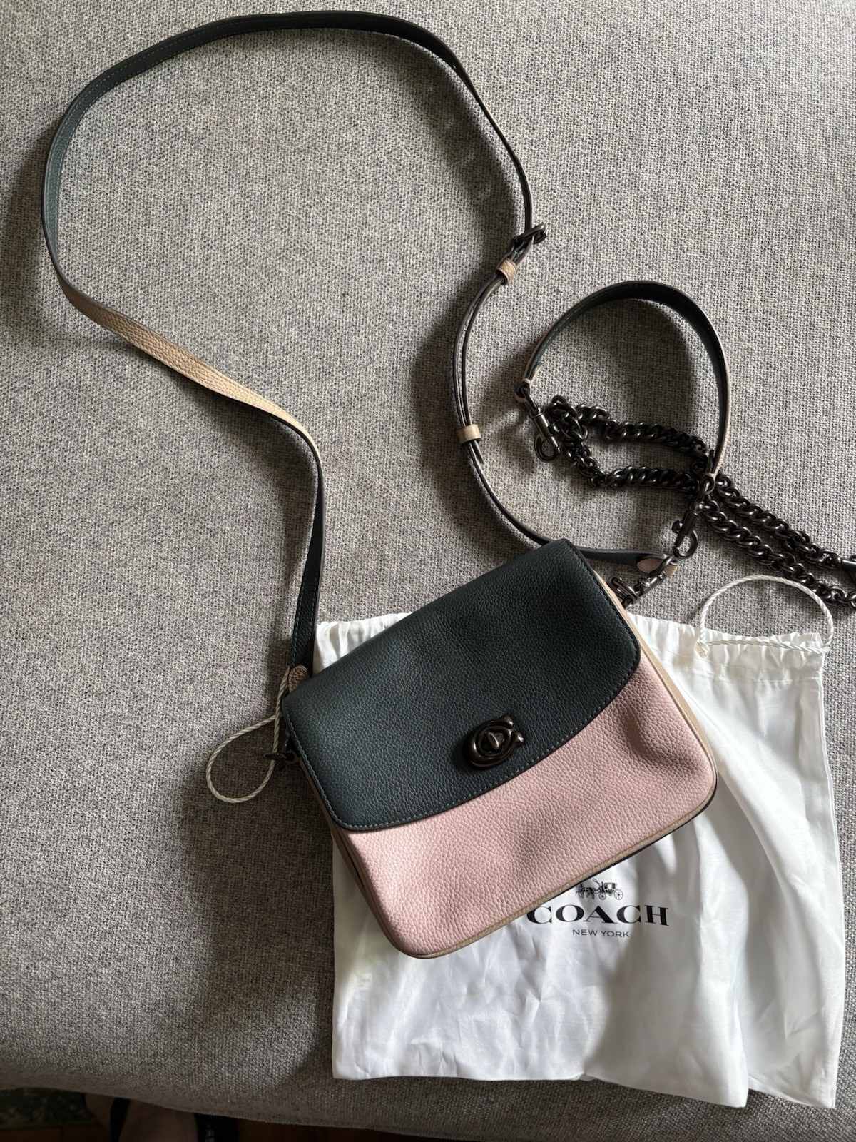 Coach Parker 18, in Colorblock Dark Green pink Tan multi style 89008