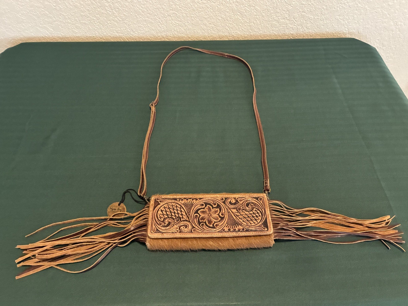 Myra Bag Western Crossbody Shoulder, Clutch Purse Hair On Cowhide Tooled Leather