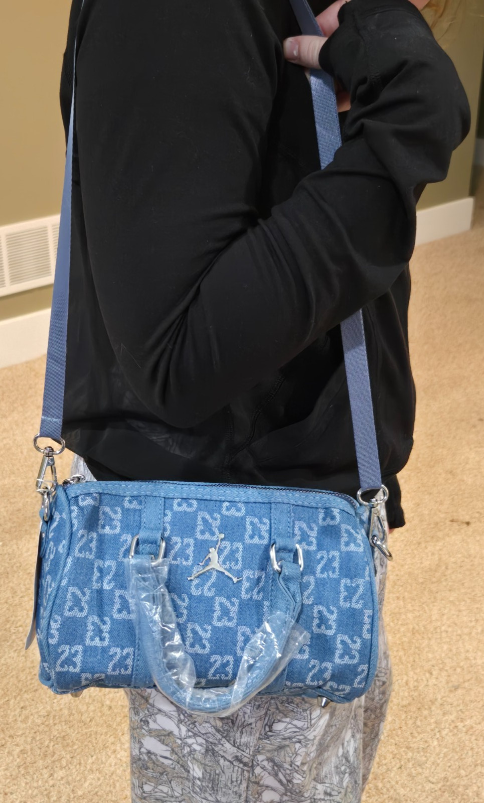 Nike Air Jordan Jumpman Monogram Mini Duffle Bag 3L Denim