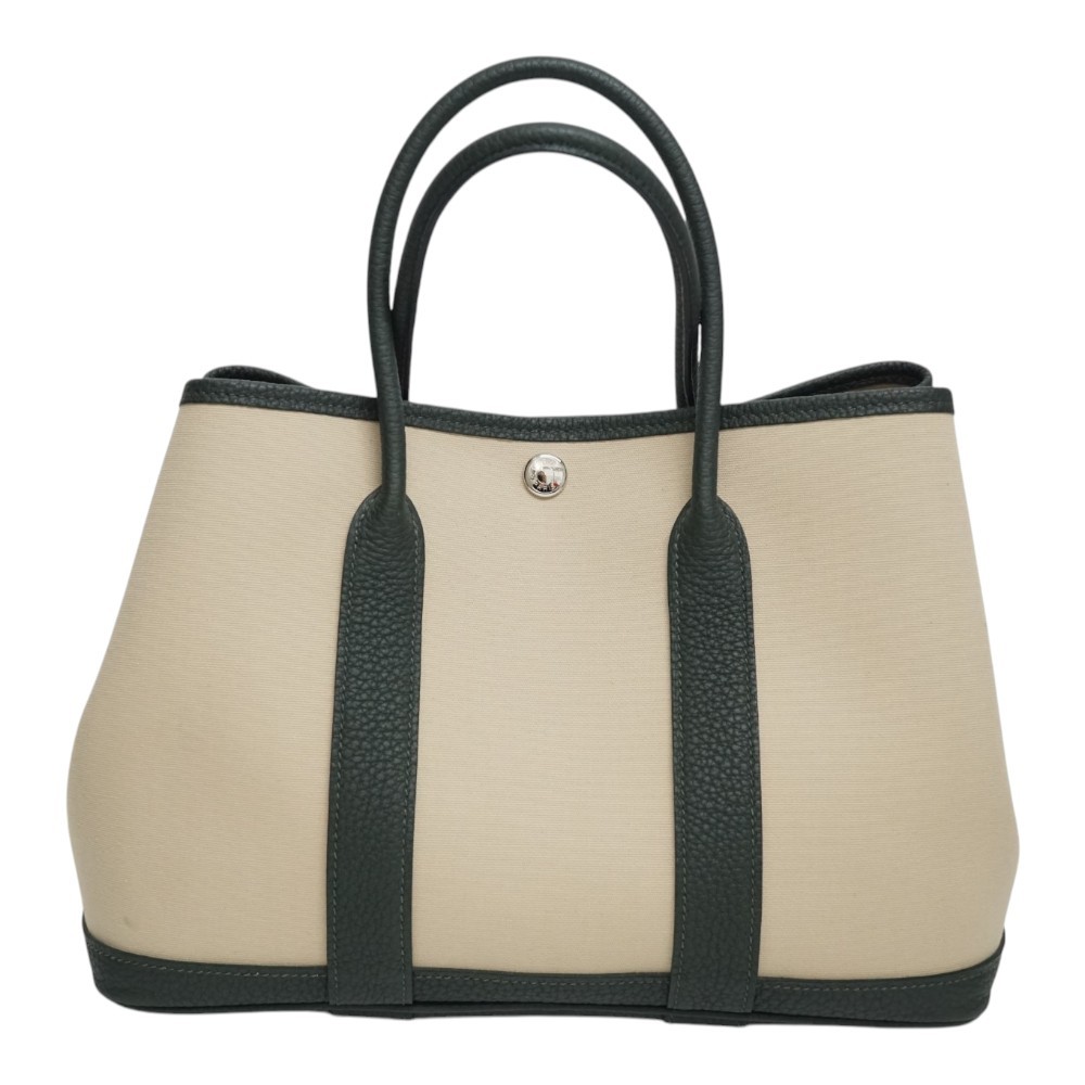 Hermes Garden Party Canvas Beige Shoulder Bag Z Stamp Women’s #KNB228