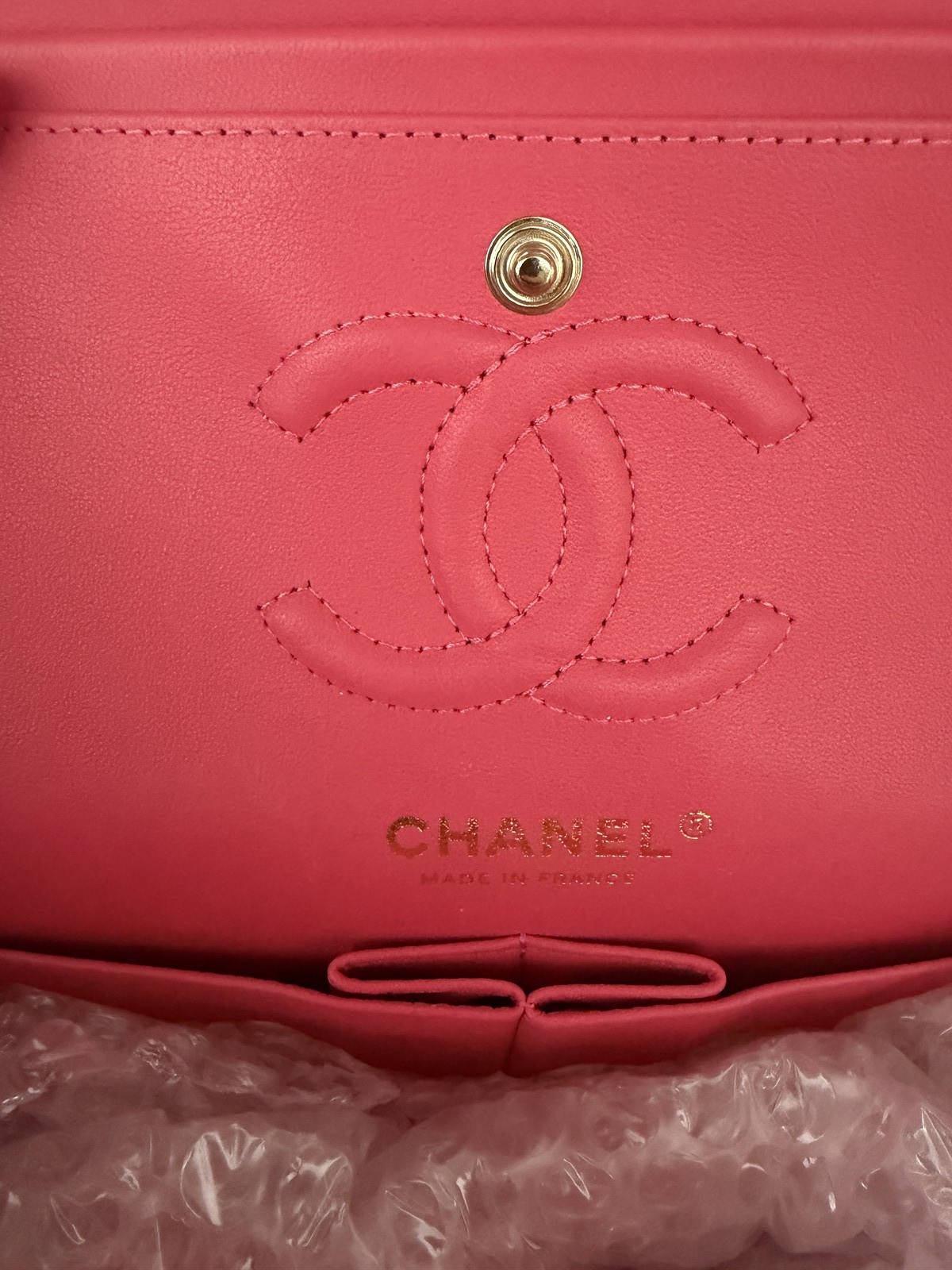 Chanel Pink Quilted Lambskin Small Classic Double Flap Bag