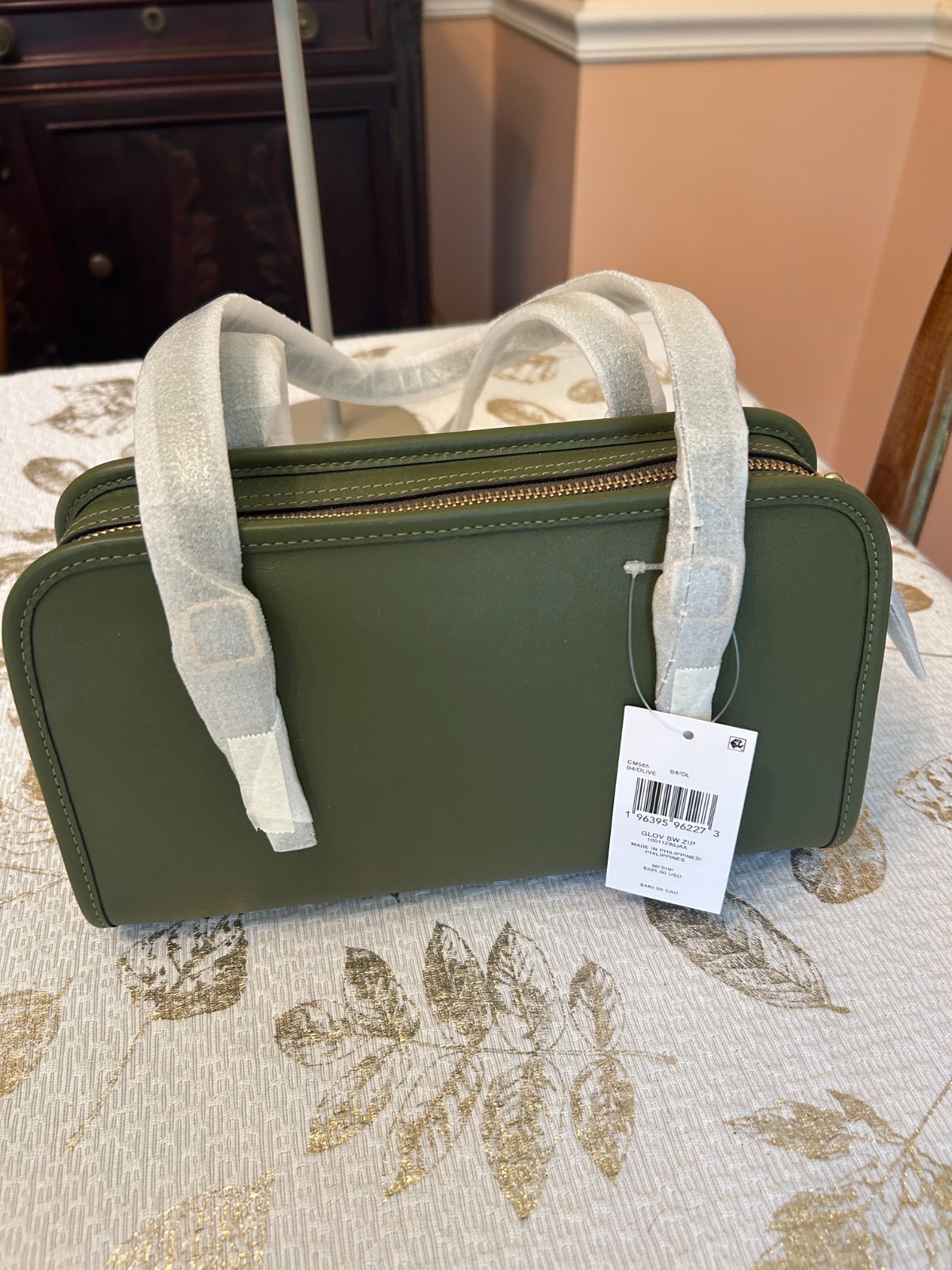 NWT! Coach Swing Zip Bag Ltd Reissue 1998 – 10″ Army Green Olive – Gorgeous!