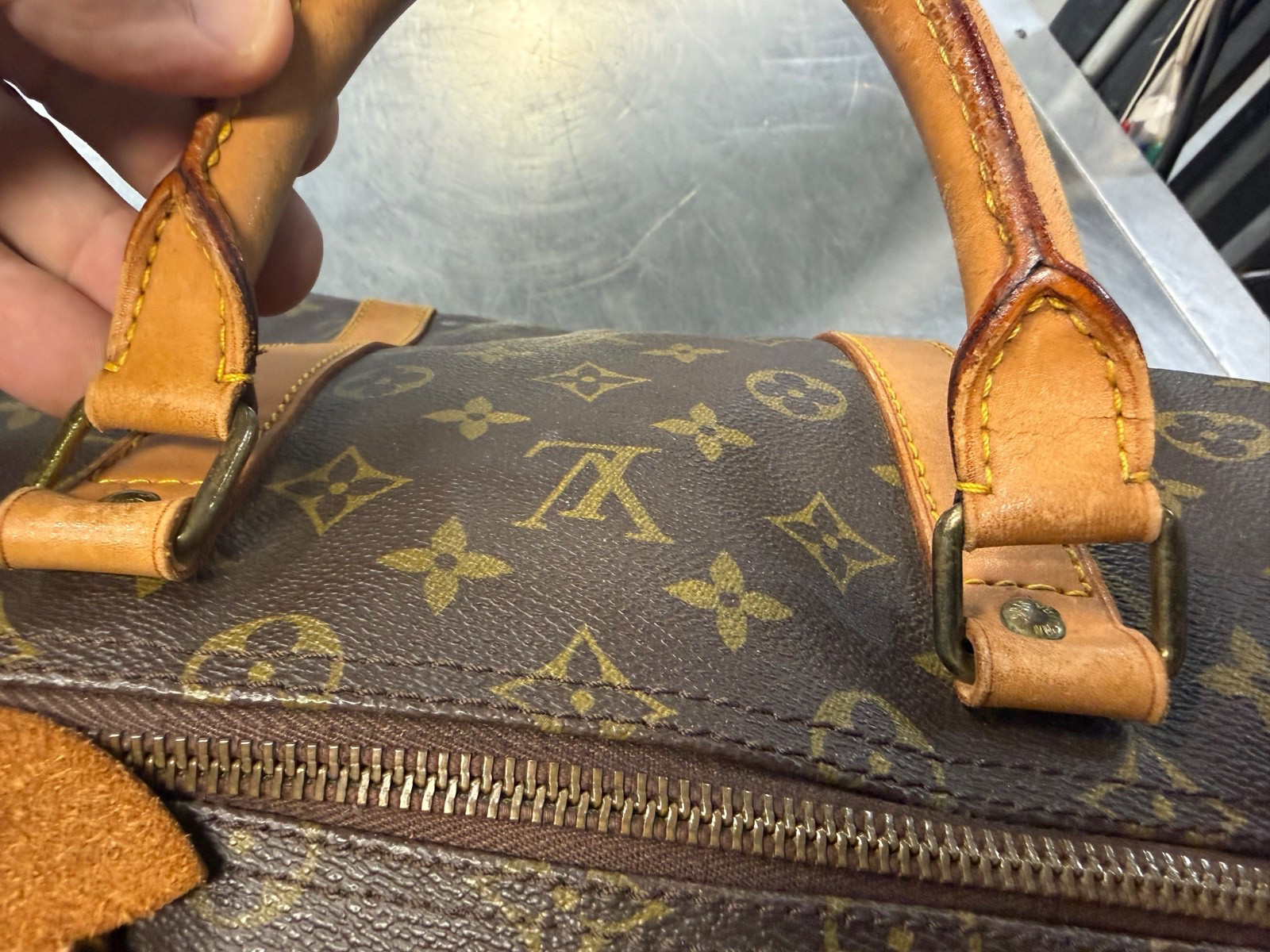 Vintage Louis Vuitton Keepall Monogram Duffle Bag 55 Brown Canvas Monogram NICE