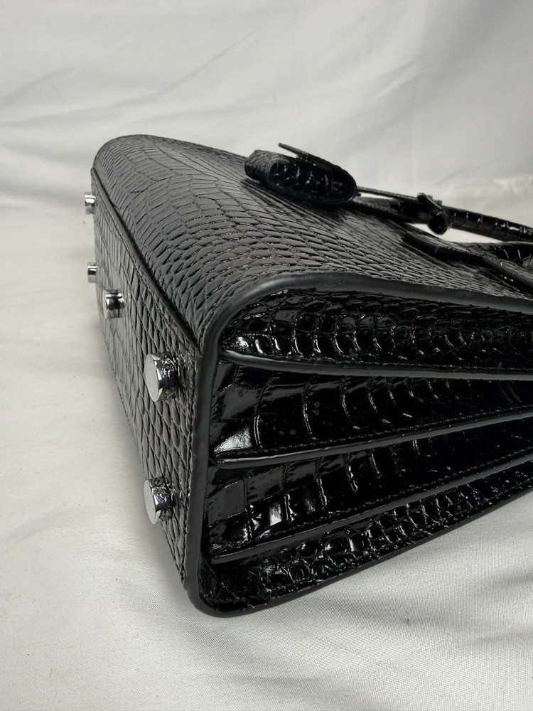 Saint Laurent Sac De Jour Baby Bag In Black Crocodile-Embossed Leather TS 342020