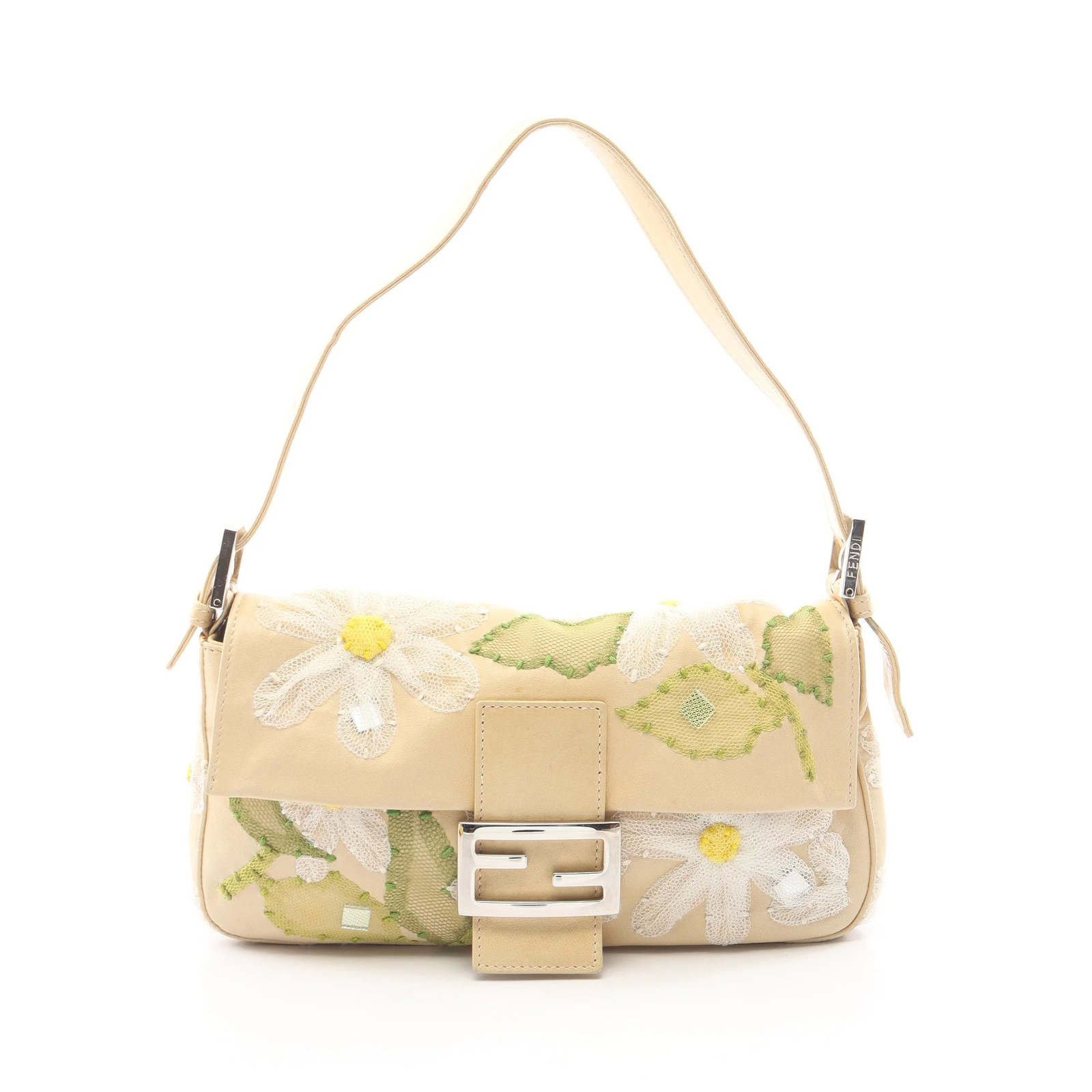 Fendi Handbag Beige Leather #RCB14471