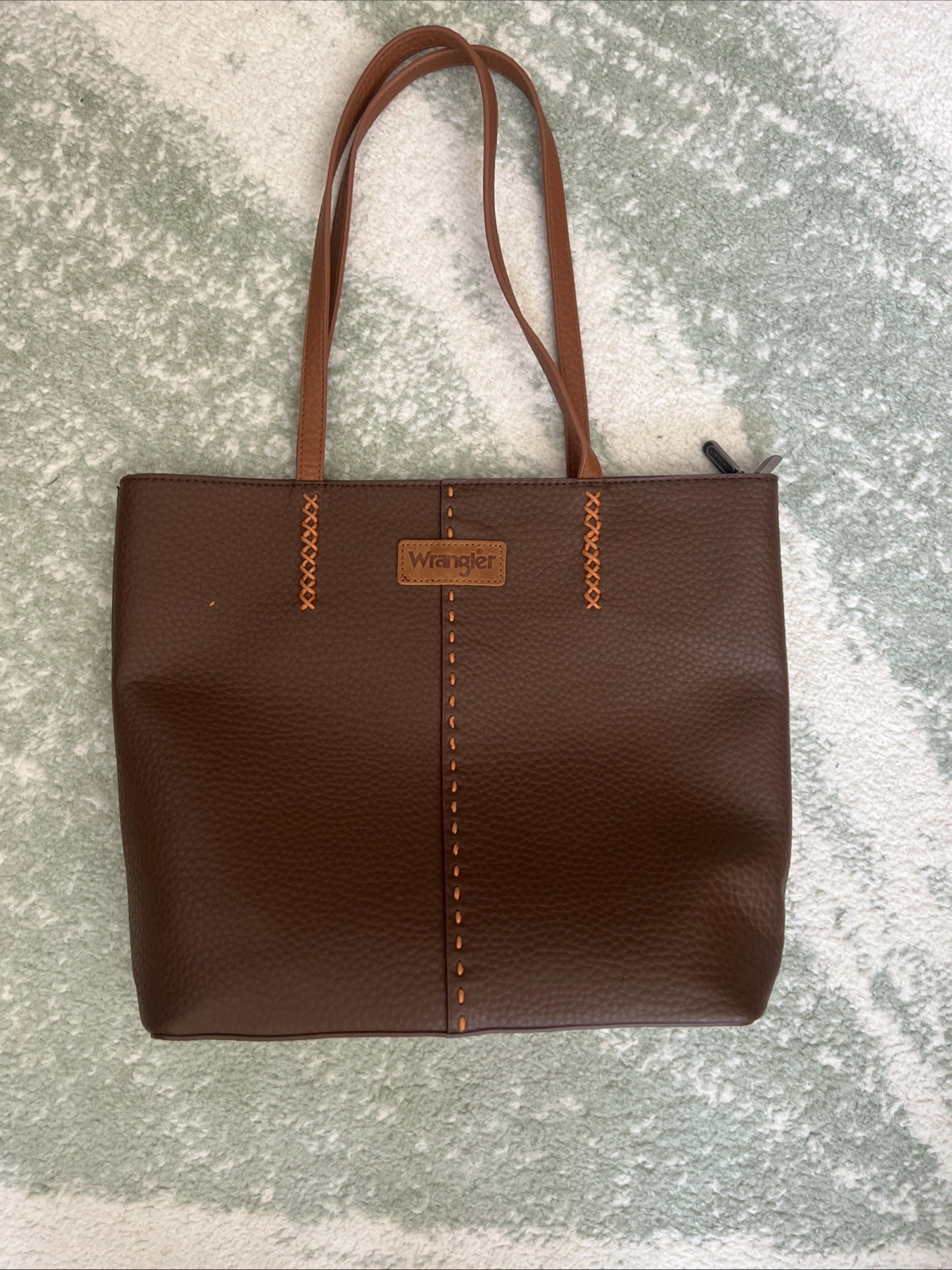 Wrangler Women’s Tote Bag Shoulder Purse Coffee Brown Faux Leather NEW