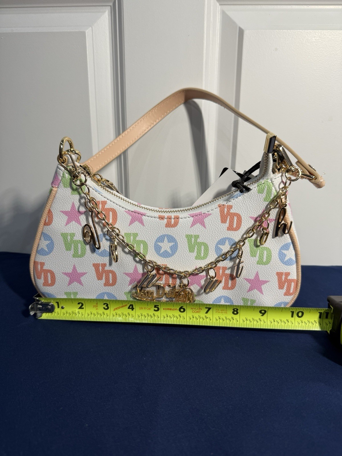 Von Dutch Mini Shoulder Bag Purse White Monogram Y2K 2000s Womens New