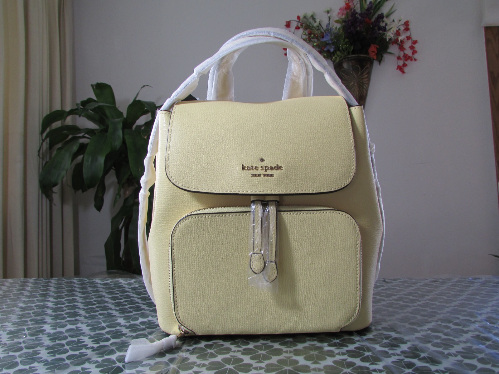 NWT Kate Spade Leather Kristi Medium Flap Backpack KA695 Butter