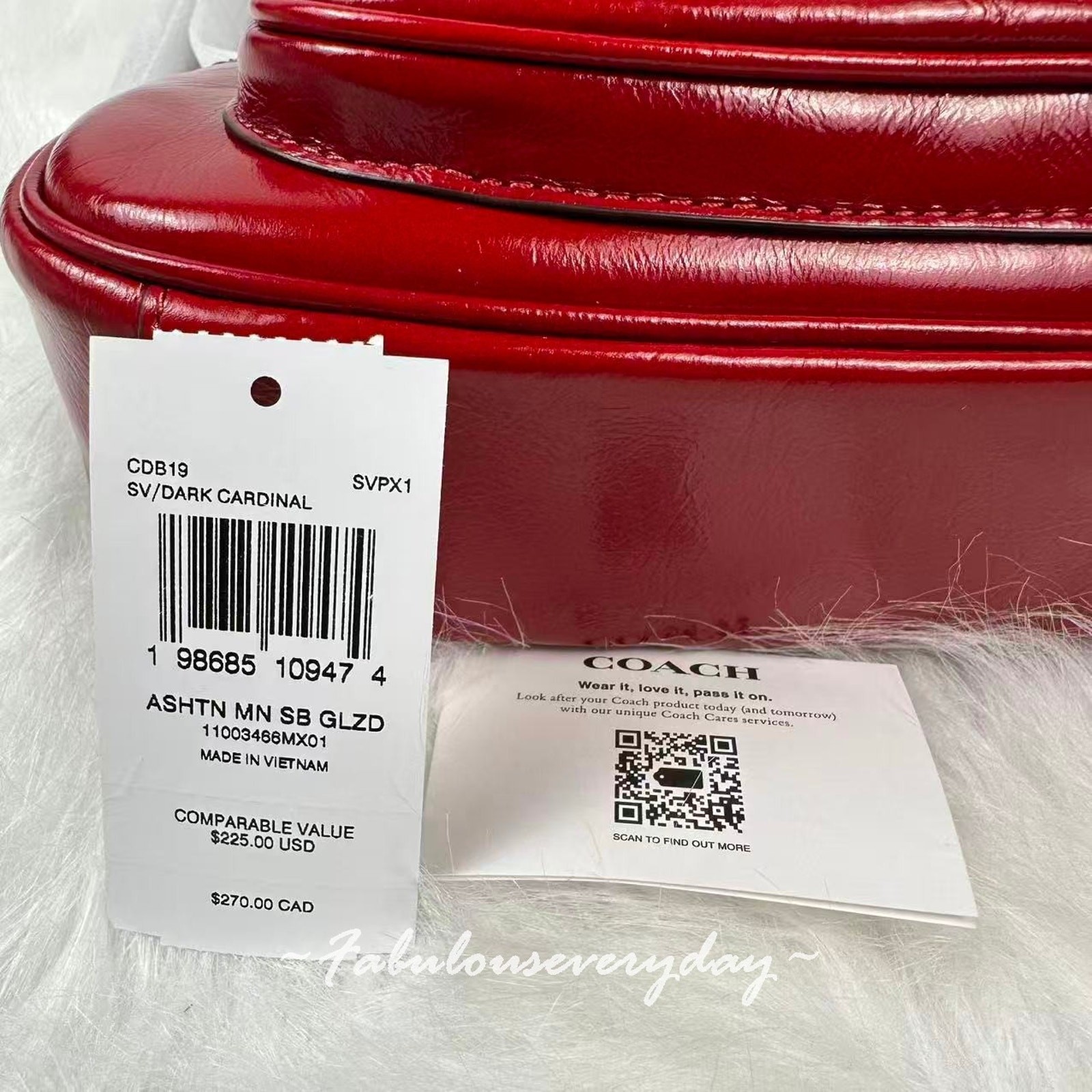 Coach Ashton Mini Shoulder Bag Crossbody Leather CDB19 Silver/Dark Cardinal NWT