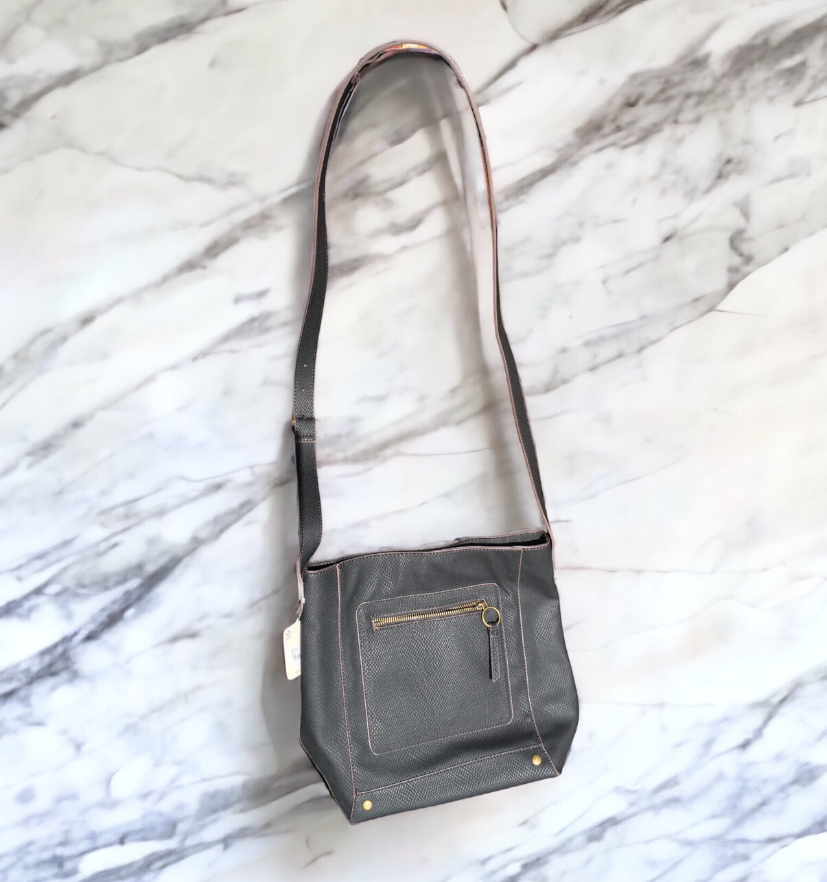 a.n.a A New Approach Black Faux Leather Crossbody Purse Shoulder Bag Vegan Tote