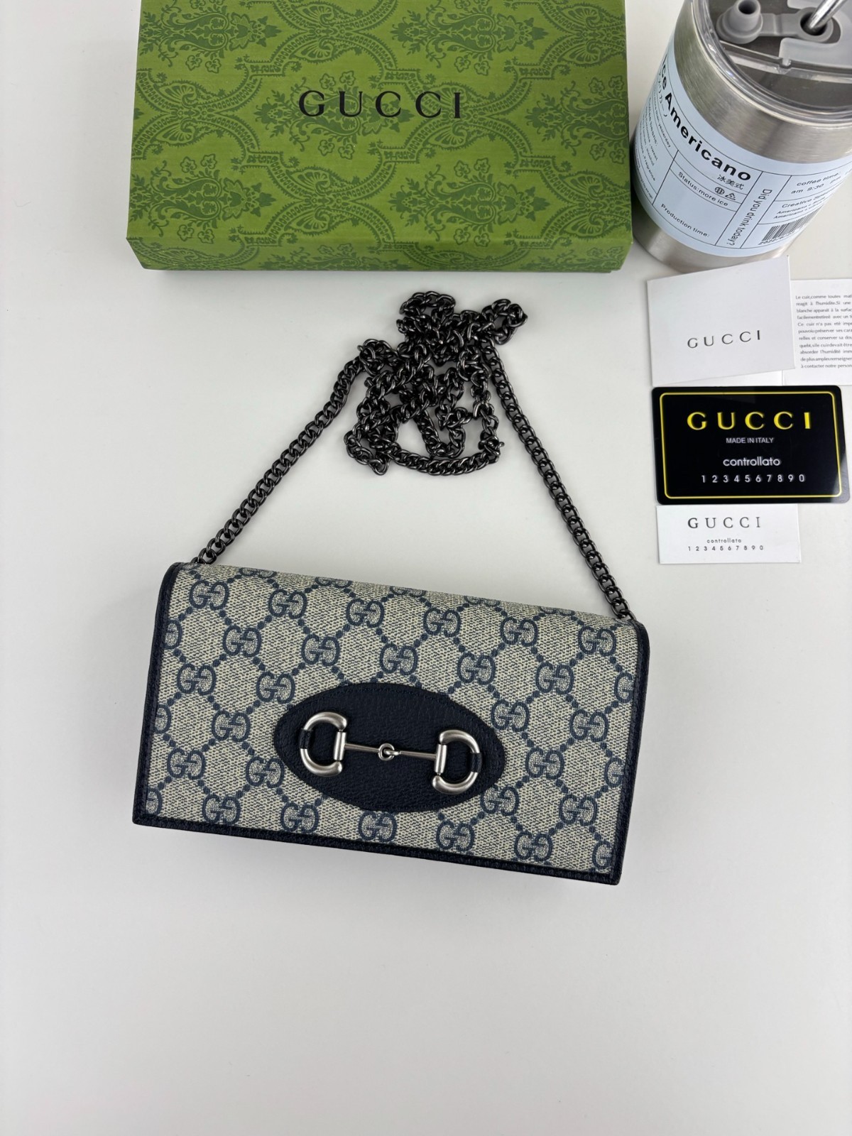 Blue GG SupremeHorsebit Mini Chain Bag 621892