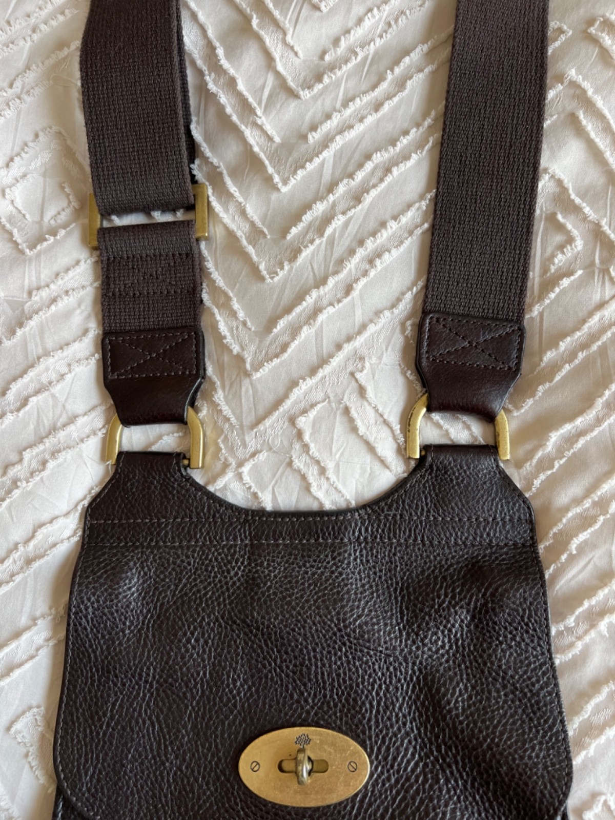 Mulberry Antony Leather Shoulder Messenger Crossbody Bag Brown