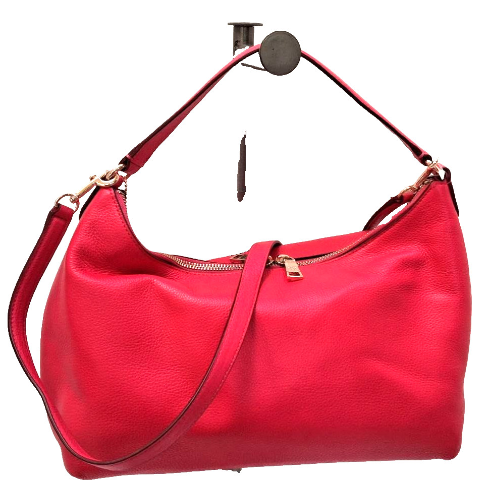 COACH EAST/WEST CELESTE CONVERTIBLE HOBO IN PEBBLE LEATHER F36628 Pink Ruby/gold